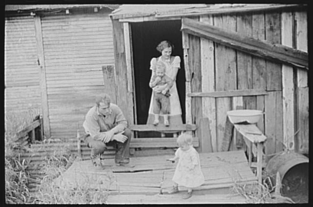 Photo:West Virginia Coal Miner Family Cabin 1940s Woman Child Rural Porch