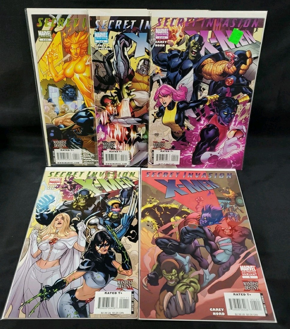 Marvel Comics X-Men Secret Invasion 1-4 Complete Mini Series Variant Lot 10B Marvel Comics X-Men Secret Invasion 1-4 Complete Mini Series Variant Lot 10B