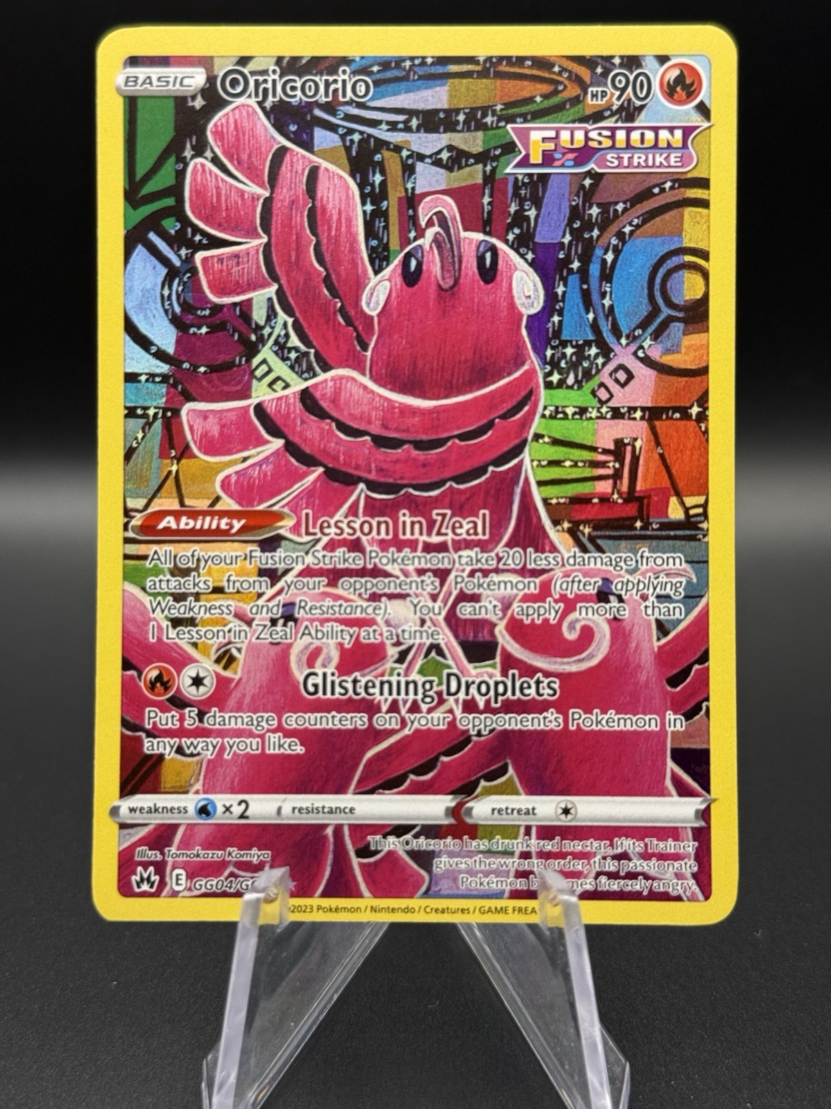 Pokémon TCG Oricorio Full Art Holo Ultra Rare Crown Zenith GG04/GG70 2023-NM Pokémon TCG Oricorio Full Art Holo Ultra Rare Crown Zenith GG04/GG70 2023-NM