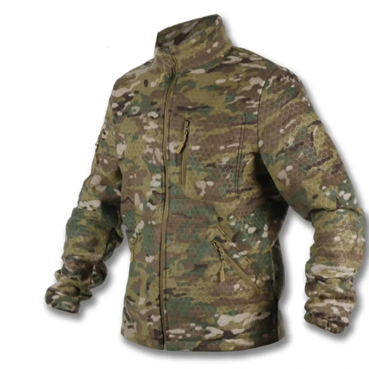 Tactical Fleece Jacket Windblock Military Combat Hoodless Sweater Multicam