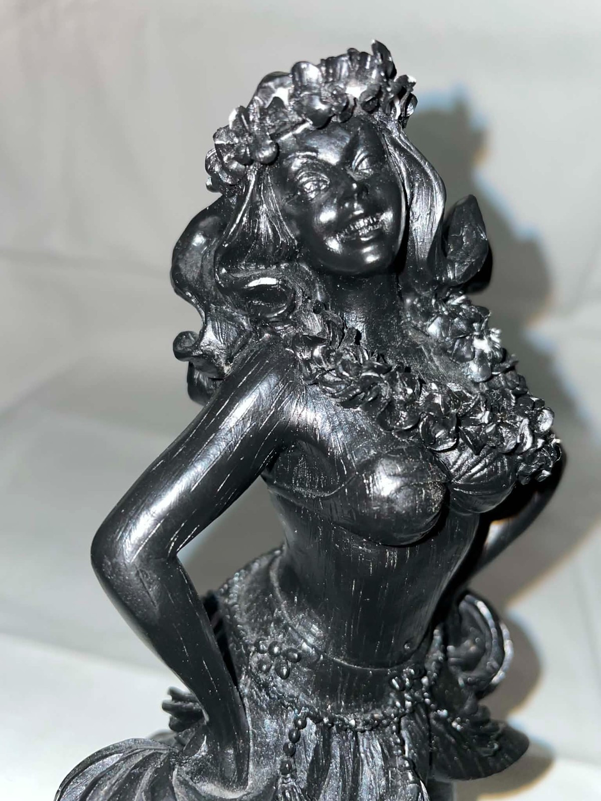 Vintage Chiefly Co Awapuhi Hula Dancer Statue Na Wahine O Hula Black Resin...