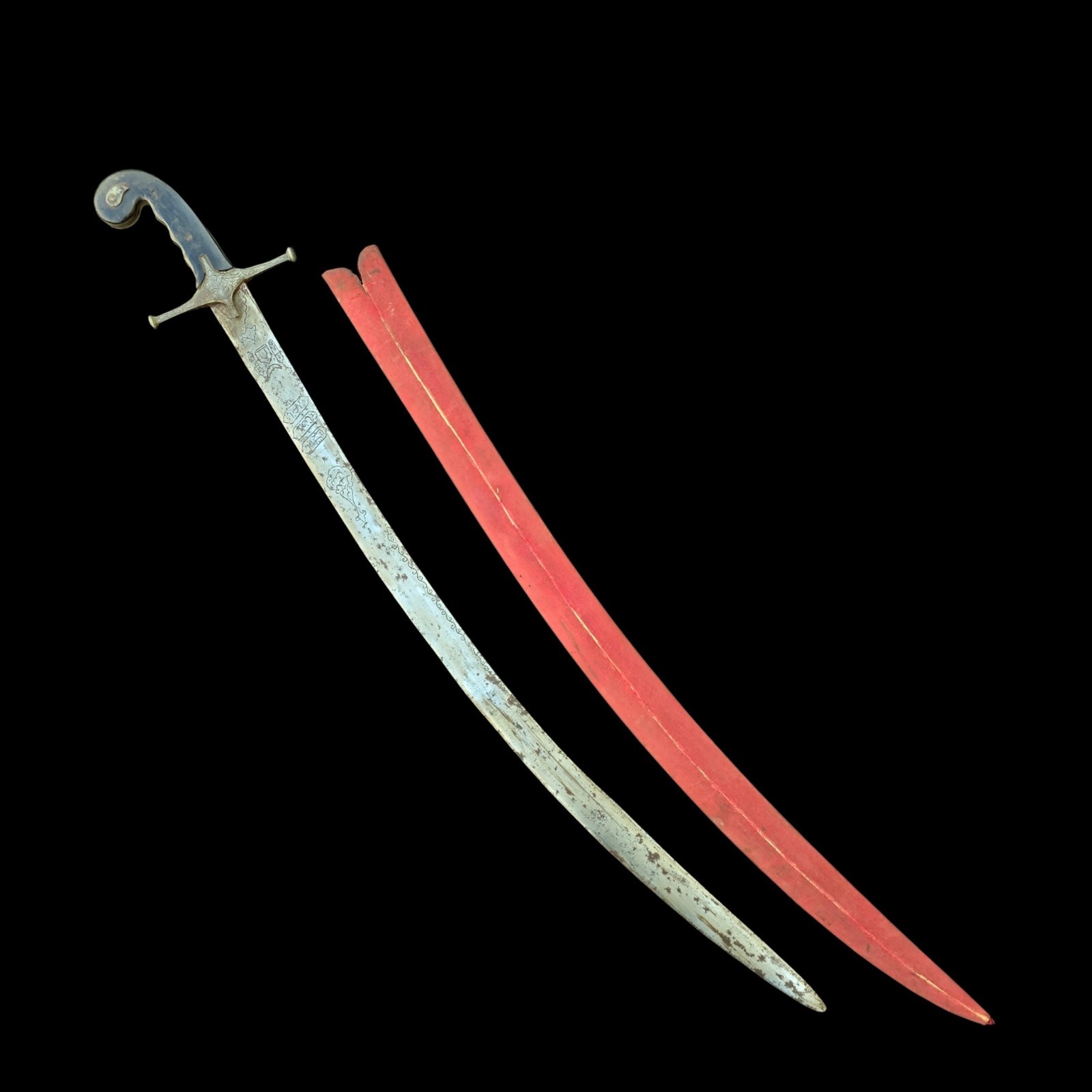 Vintage Ottoman Or Persian Iron And Bone Shamshir Sword 36\
