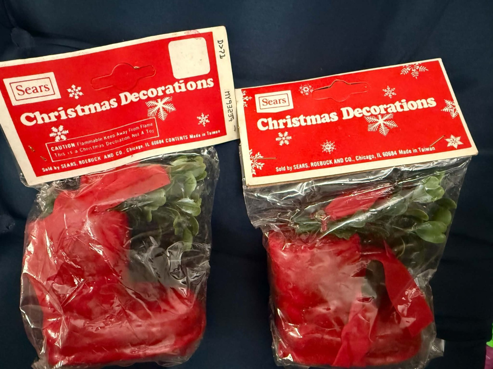 Lot of 2 Vintage Sears Christmas Decorations Package Tie Ons Stocking Boot NOS Lot of 2 Vintage Sears Christmas Decorations Package Tie Ons Stocking Boot NOS
