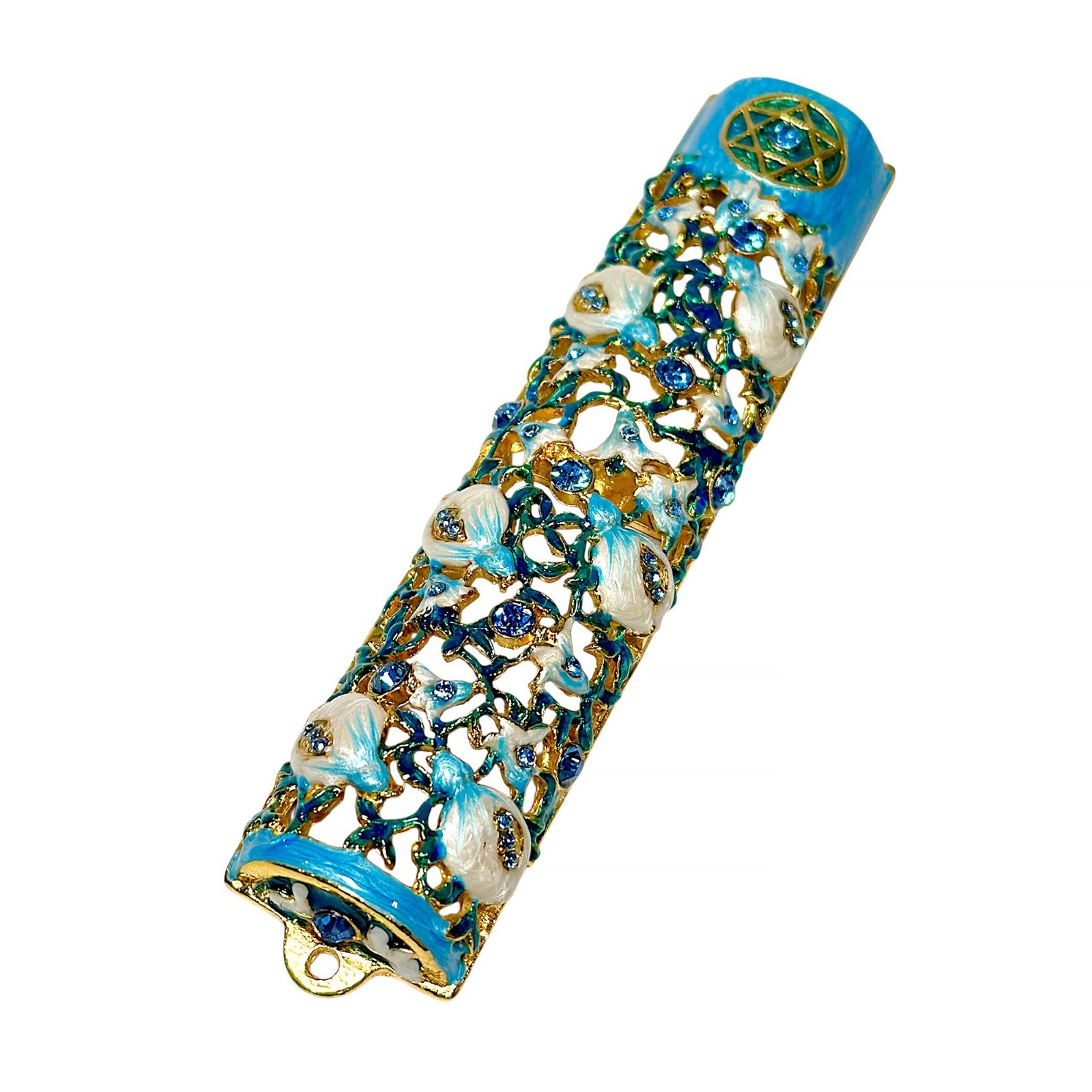Handcrafted Jeweled Pomegranate Mezuzah in Gift Box 6\