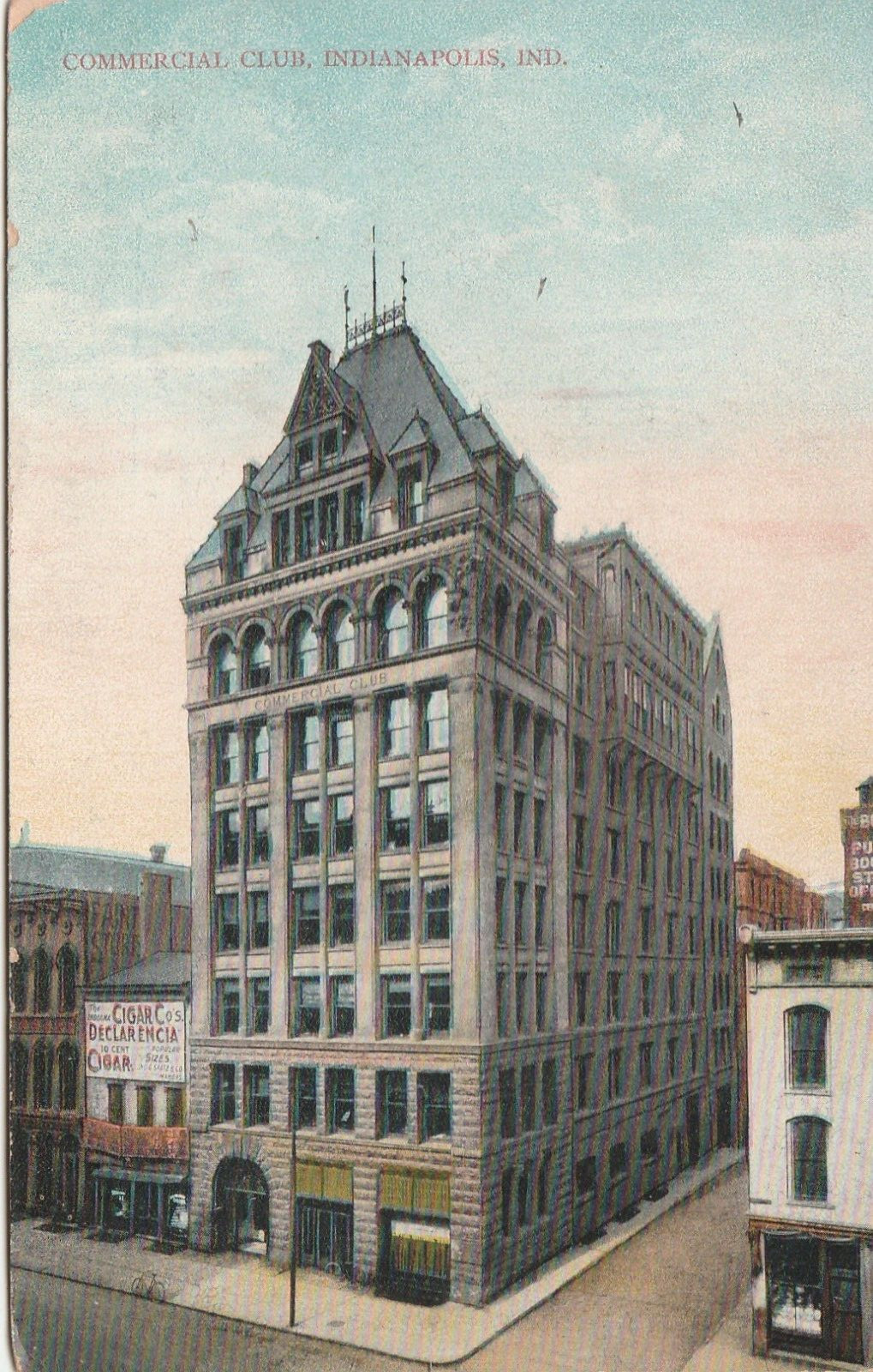 Vintage Postcard Commercial Club Building Indianapolis Indiana Unposted