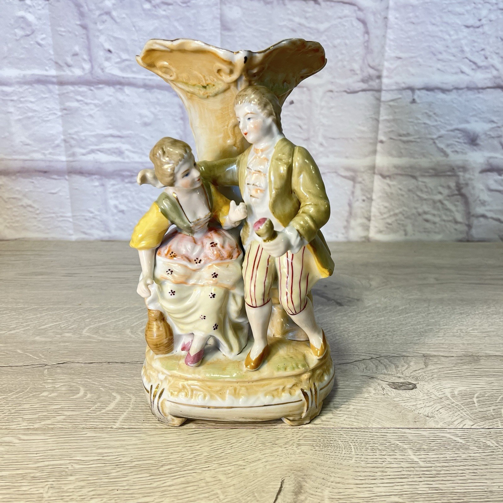 Betson Style French Porcelain Vase Couple Atq Vtg