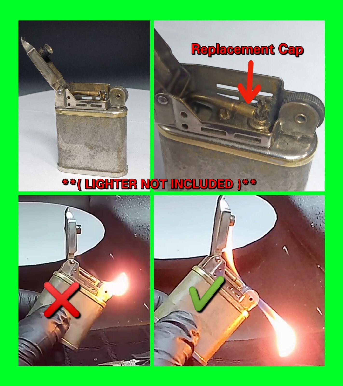 Repair Cap For Vintage Beattie Jet Petrol Pipe Lighter - READ DESCRIPTION 