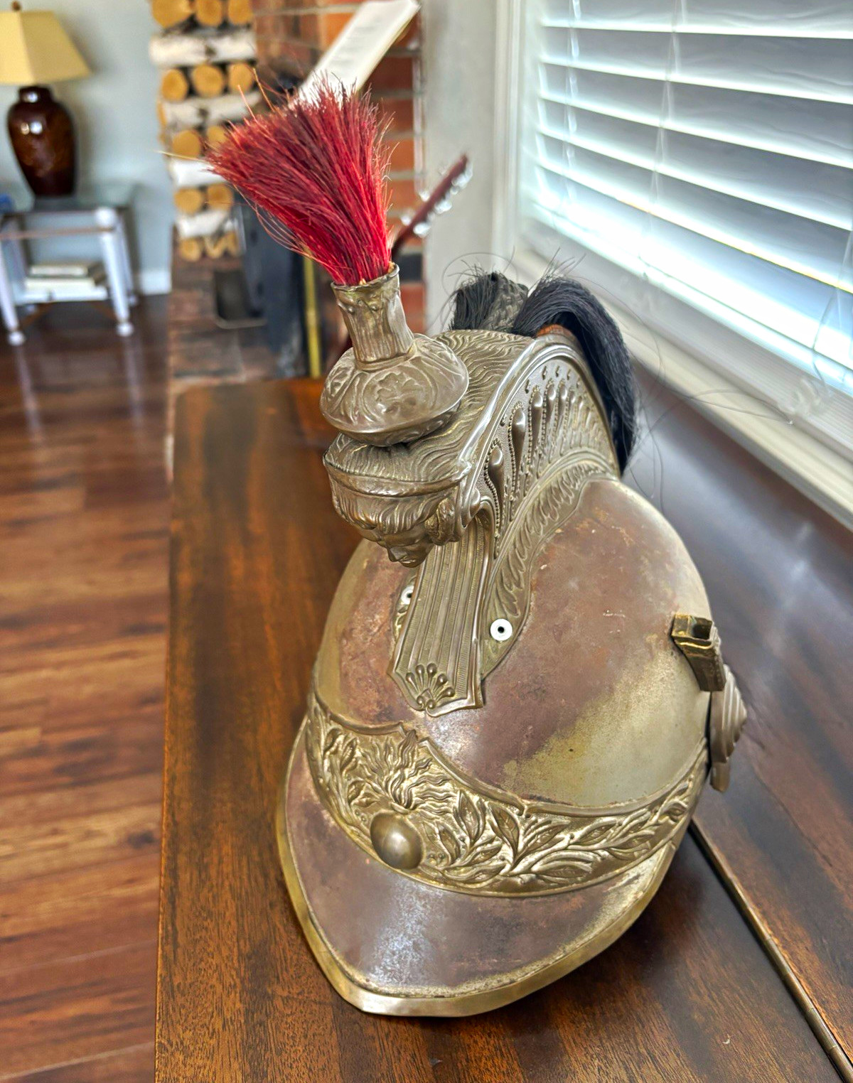 French Pre-WW1 Dragoon Parade Metal Helmet w/ Horsehair Plume w/Stamped reg#