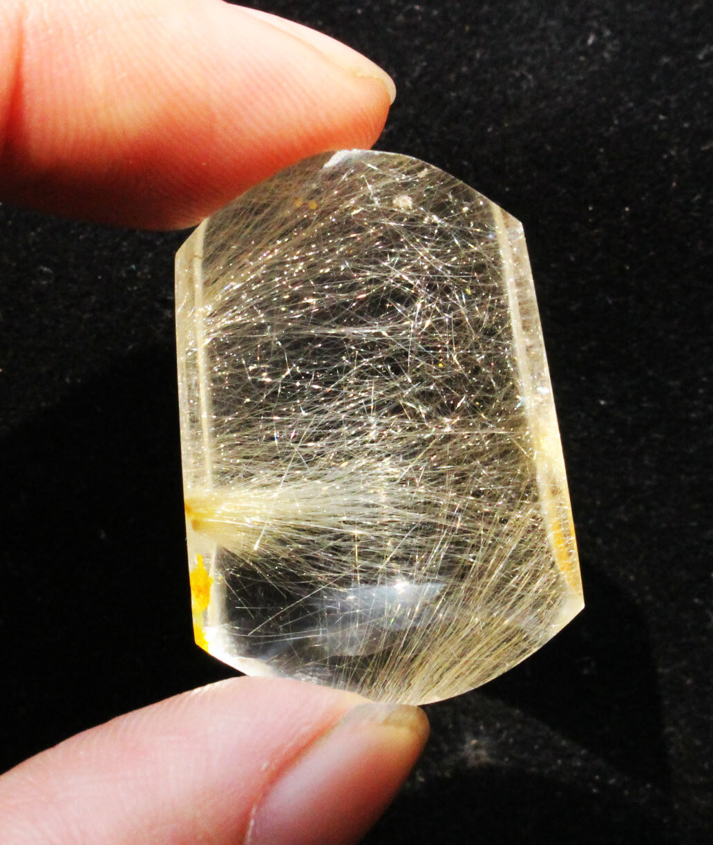 9g Rare NATURAL Clear YELLOW Golden Sun RUTILATED Crystal  Mineral Specimen 1