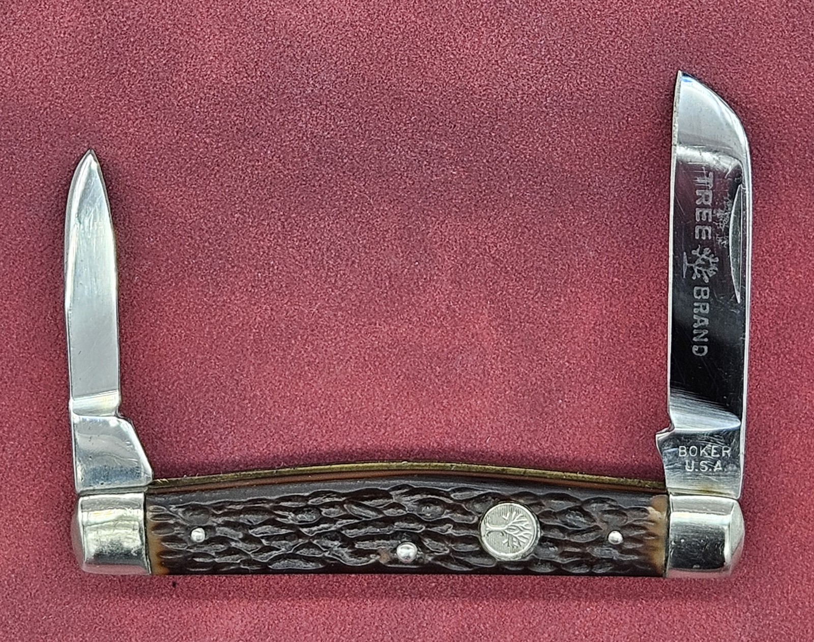 Vintage pre 1975 Boker USA 6384 Half Congress Delrin Handle 2 Blade Knife