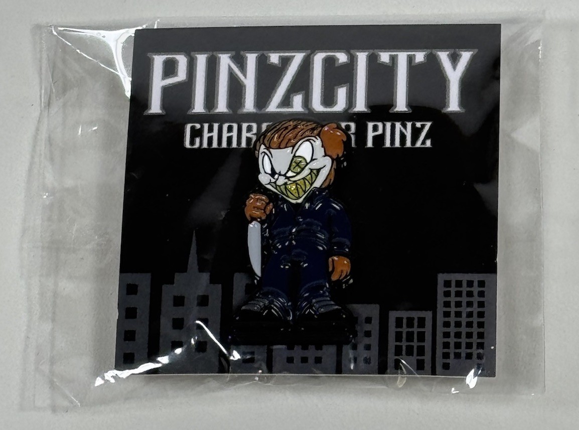 Pinzcity Pin OG Halloween Michael Myers Scare Bear Body Hat Pin new RARE Pinzcity Pin OG Halloween Michael Myers Scare Bear Body Hat Pin new RARE