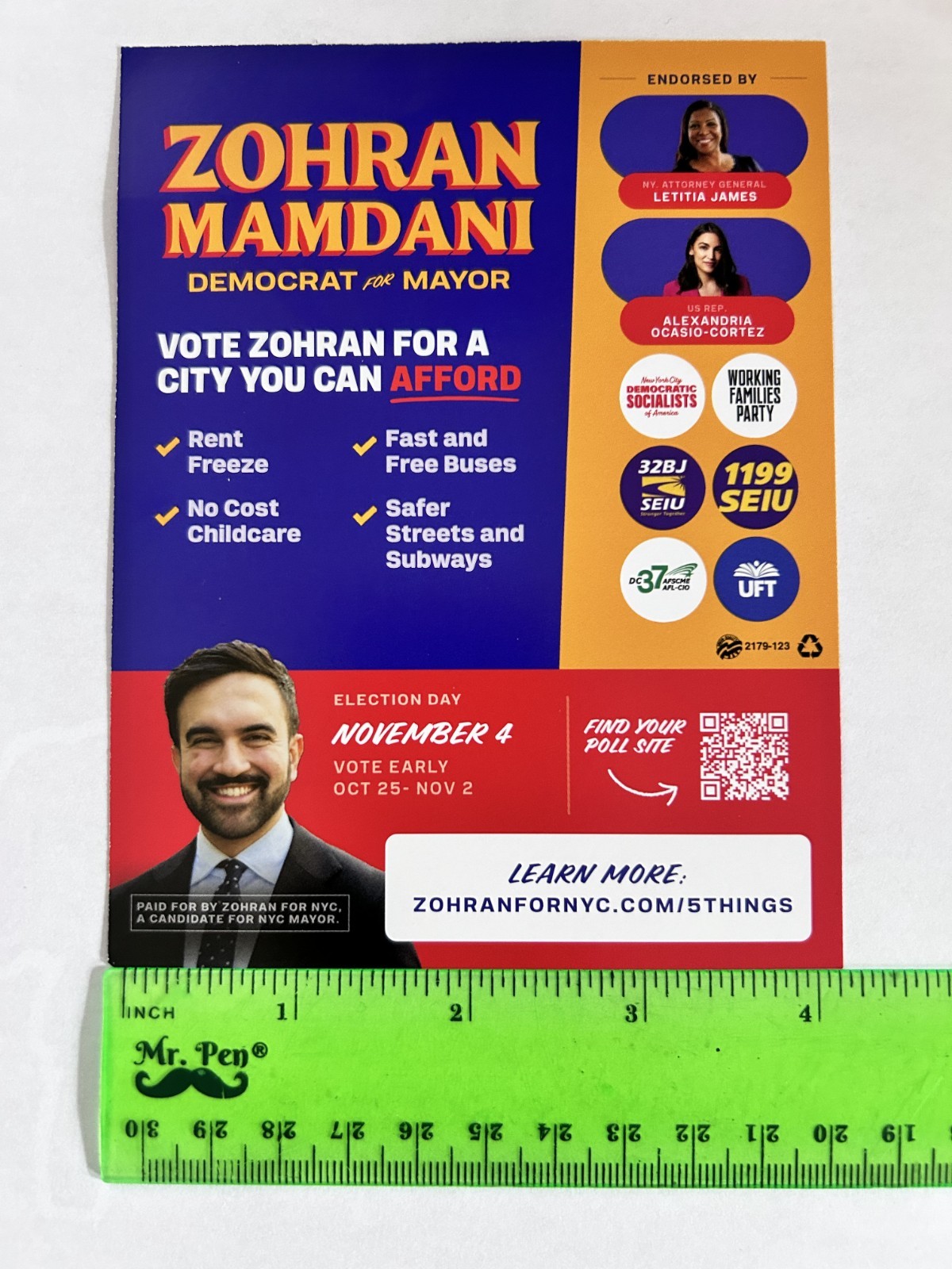 New York Mayoral Candidate  Zohran Mamdani Democrat For Mayor NYC Flyer