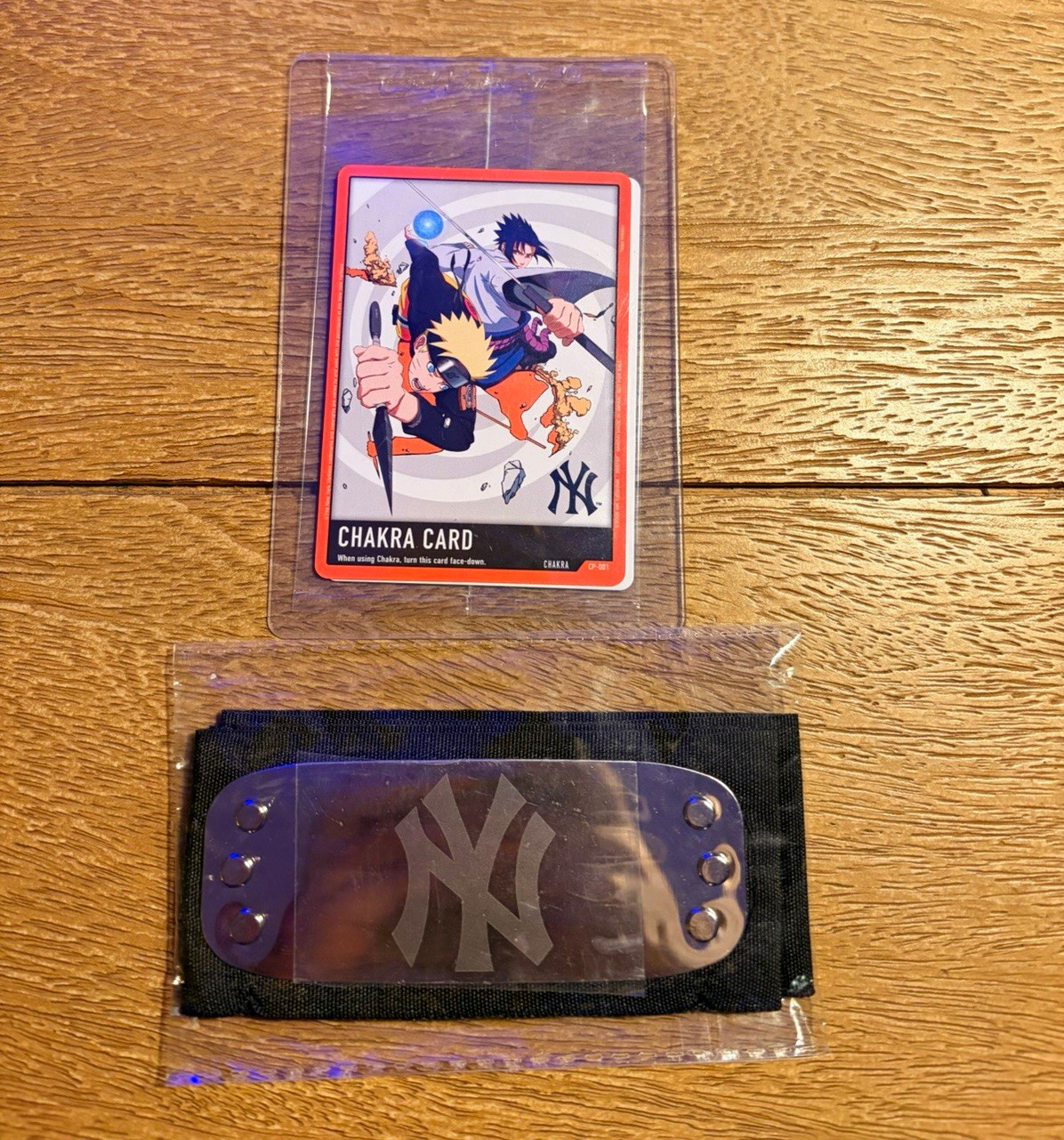 Bandai Namco Naruto Card Game Chakra Card NY Yankees Ver. Promo 2027 w/ headband
