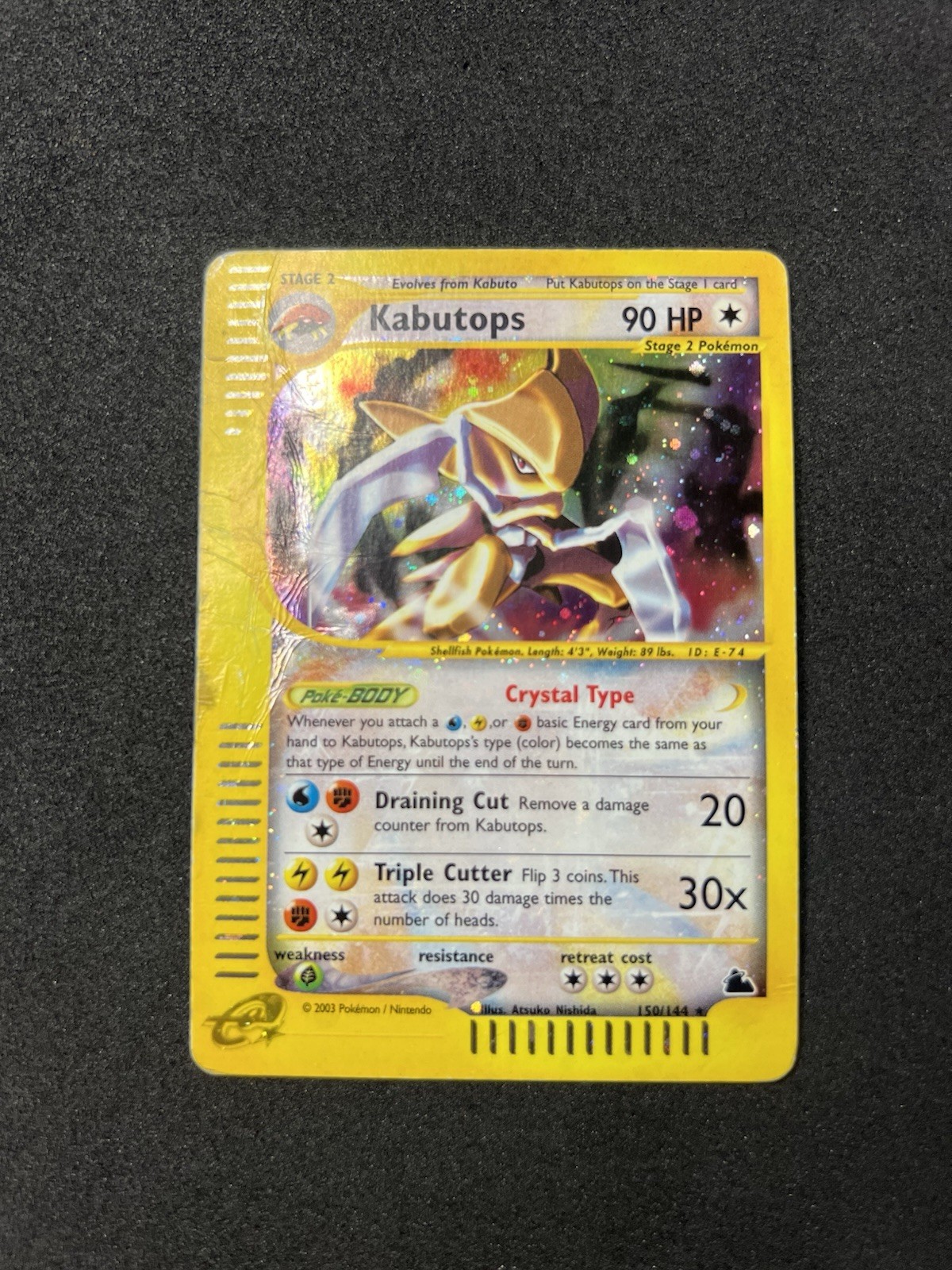 Pokemon Kabutops 150/144 Skyridge Crystal Holo 2003 Secret Rare ENG HP