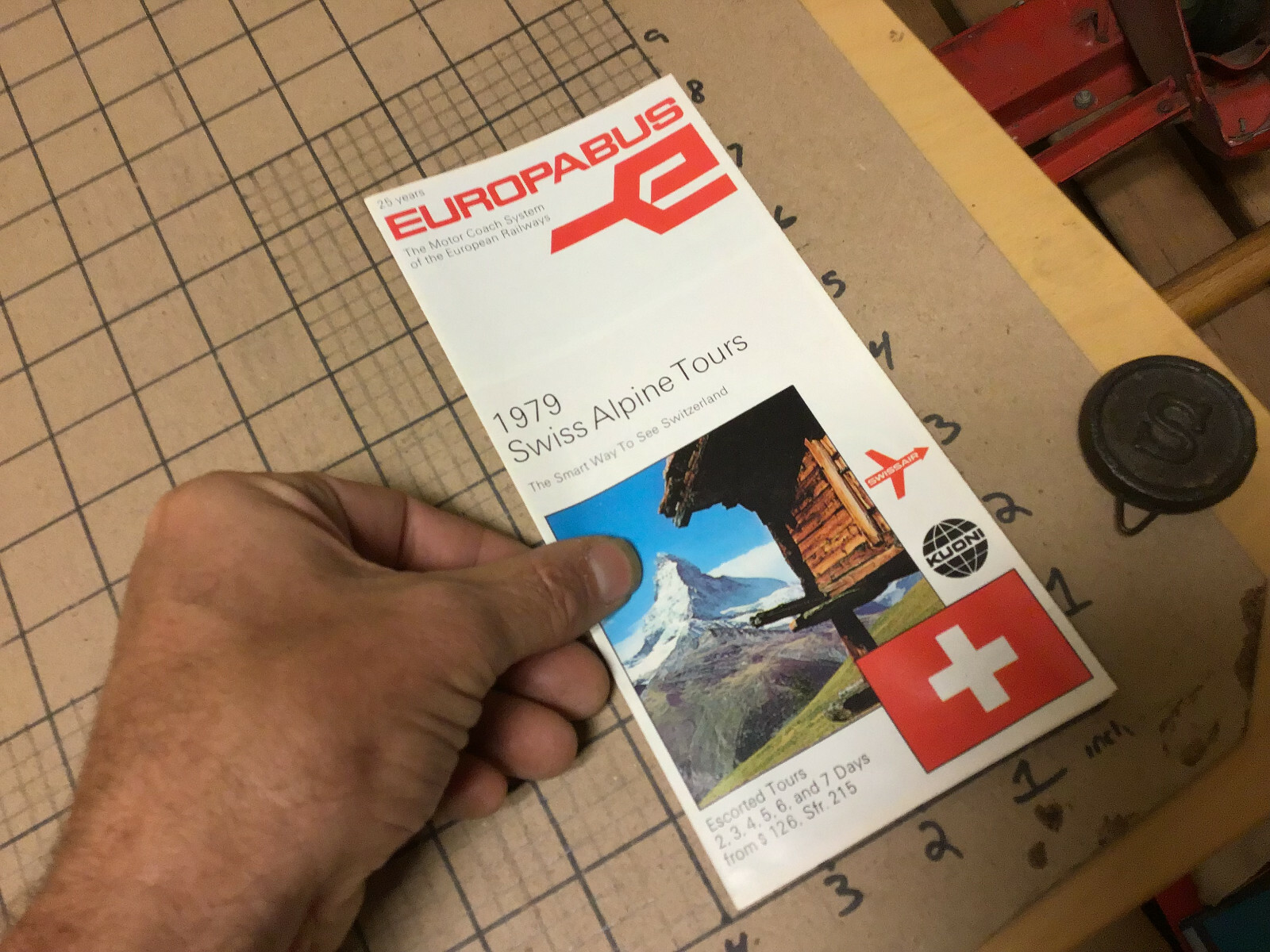 Vintage Original Map/Brochure -  1978 EUROPABUS motor coach system euro train
