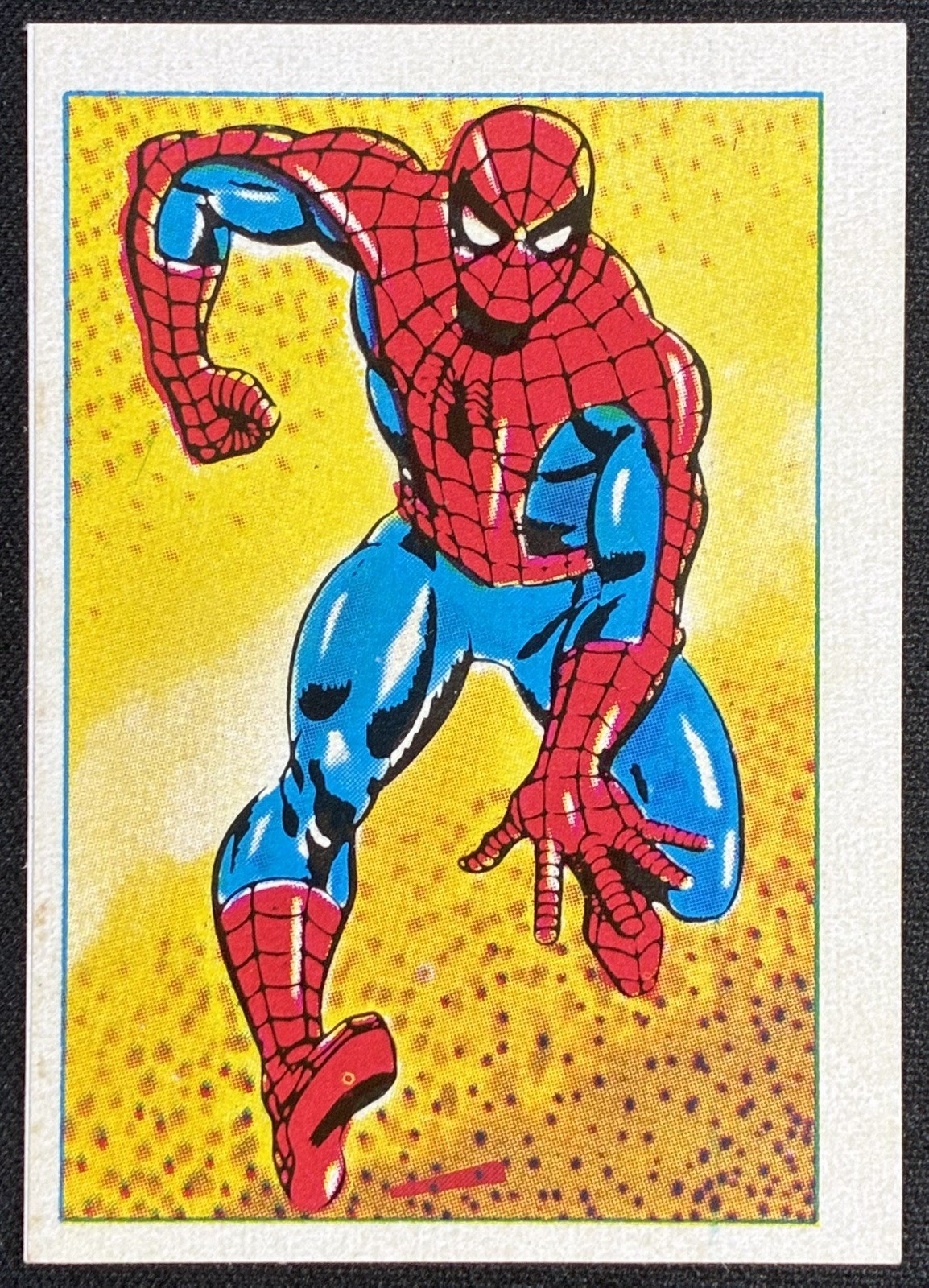 1980 Marvel Super Heroes Spiderman #61 French Variant Rare Sticker/Card 1980 Marvel Super Heroes Spiderman #61 French Variant Rare Sticker/Card