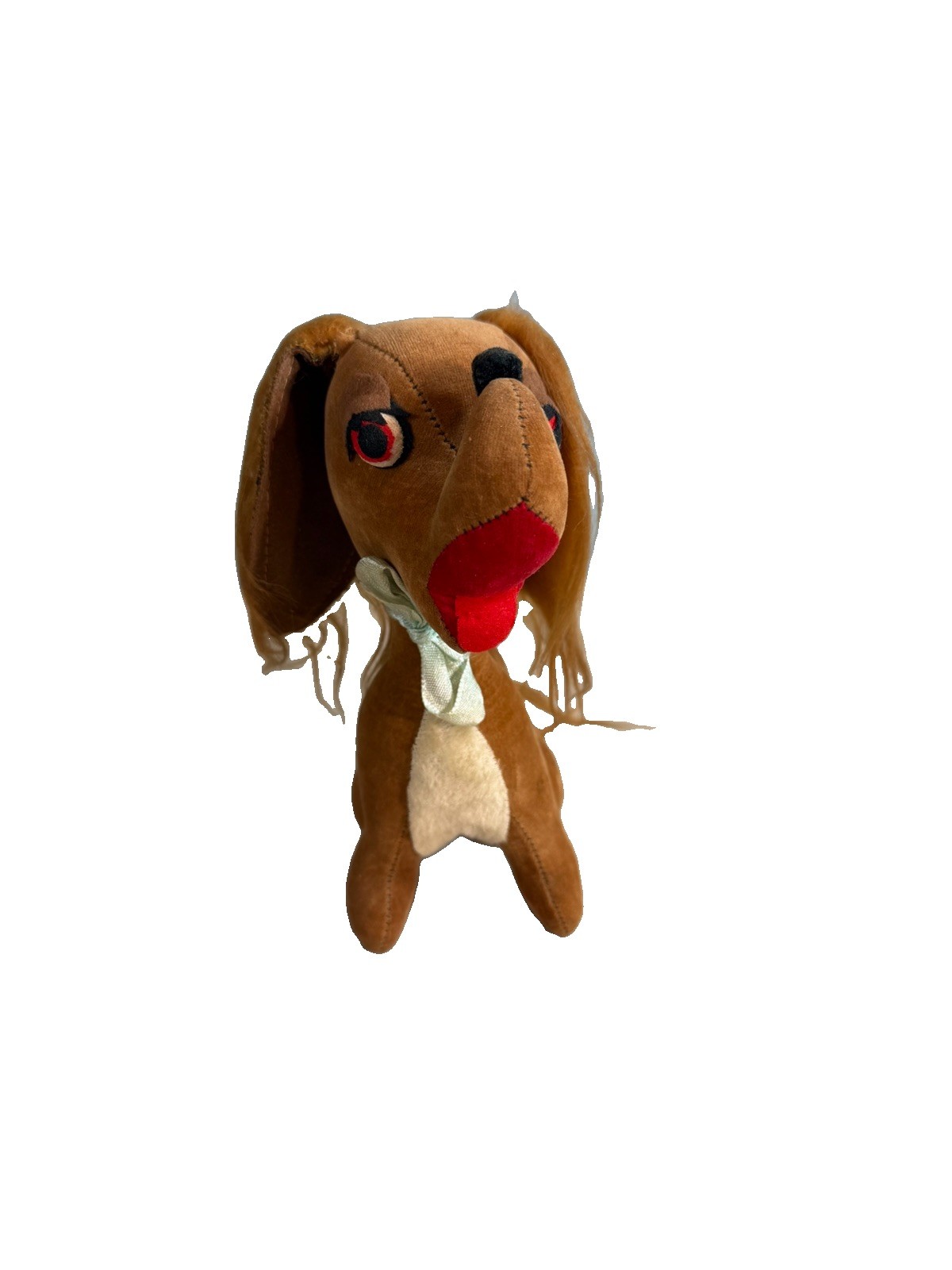 Vintage Japan Flocked Puppy Dog Figurine Long Hair Ears 7.5 Inch Retro Toy Decor Vintage Japan Flocked Puppy Dog Figurine Long Hair Ears 7.5 Inch Retro Toy Decor