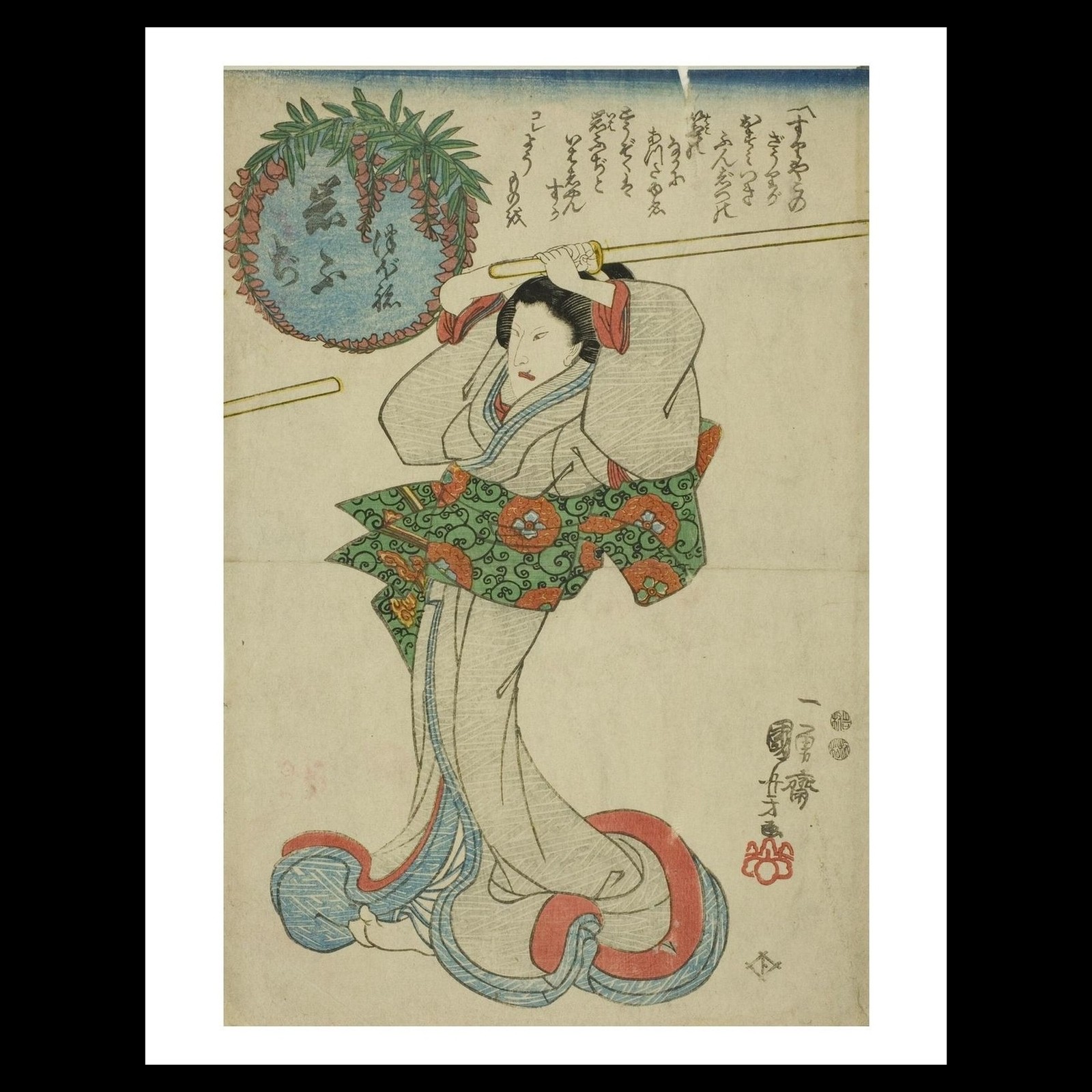 Utagawa Kuniyoshi - Iwafuji (1842) Art Card Print