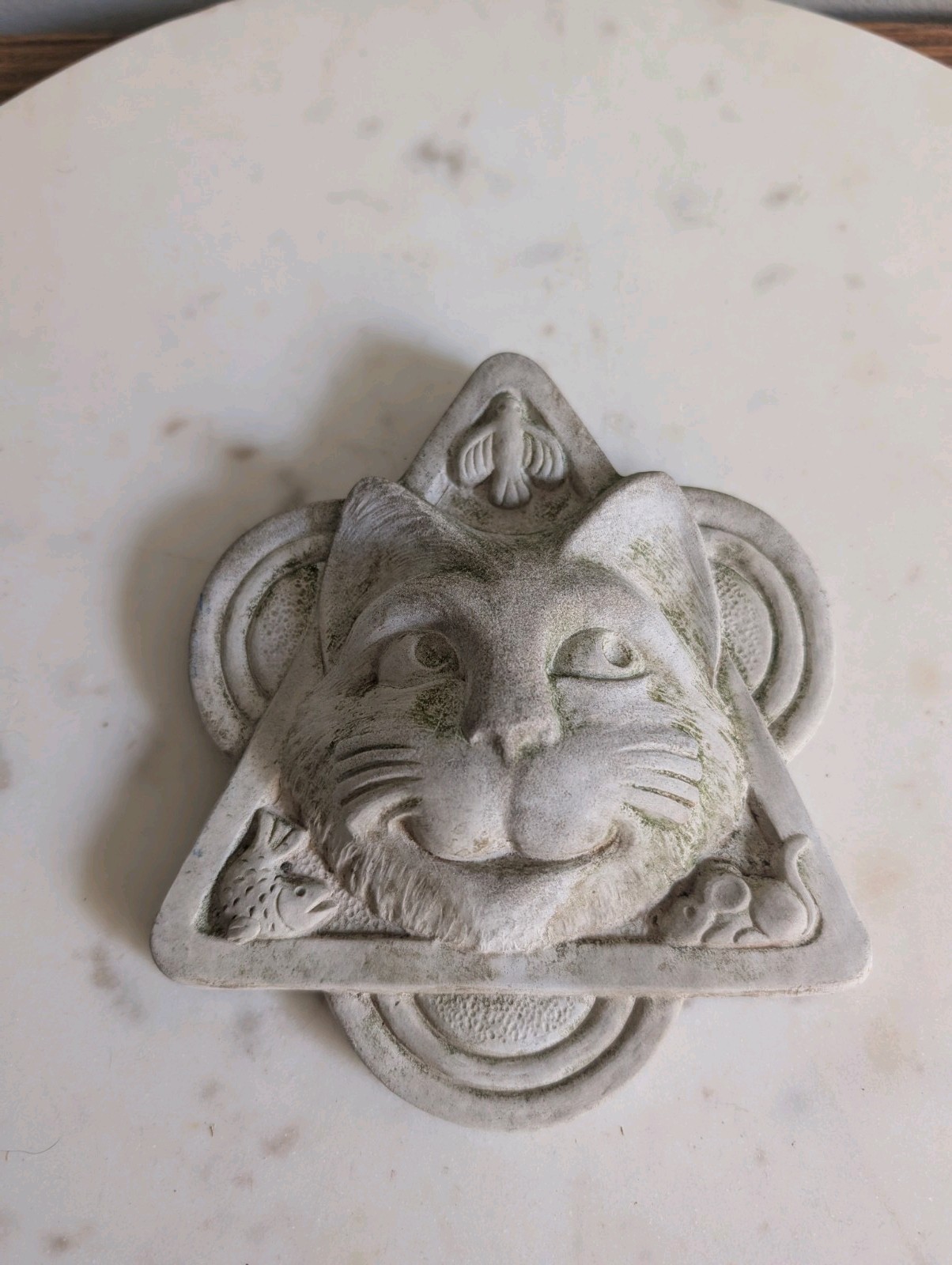 Vintage Carruth Studio Hand Sculpted Stone Cat Wall Plaque Hanging 1986 Vintage Carruth Studio Hand Sculpted Stone Cat Wall Plaque Hanging 1986