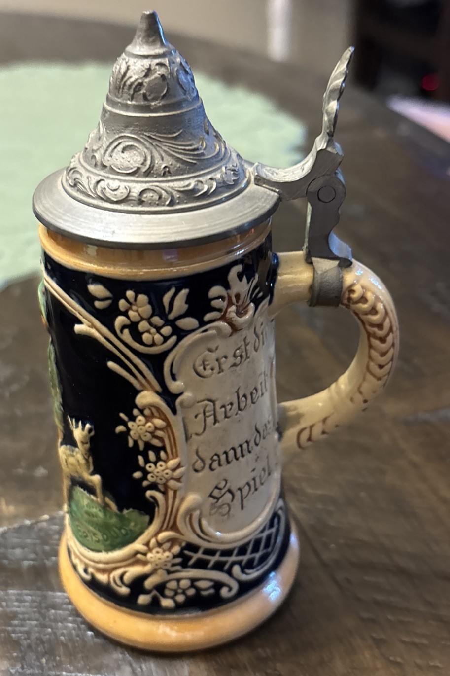 Antique Marzi & Remy #2793 .5L German Beer Stein Made 1930-1939 Shepherd Goats