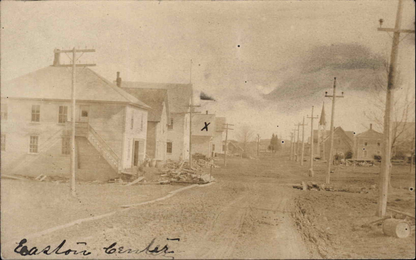 Easton Center Maine ME Street Scene c1910 Vintage Real Photo Postcard Easton Center Maine ME Street Scene c1910 Vintage Real Photo Postcard