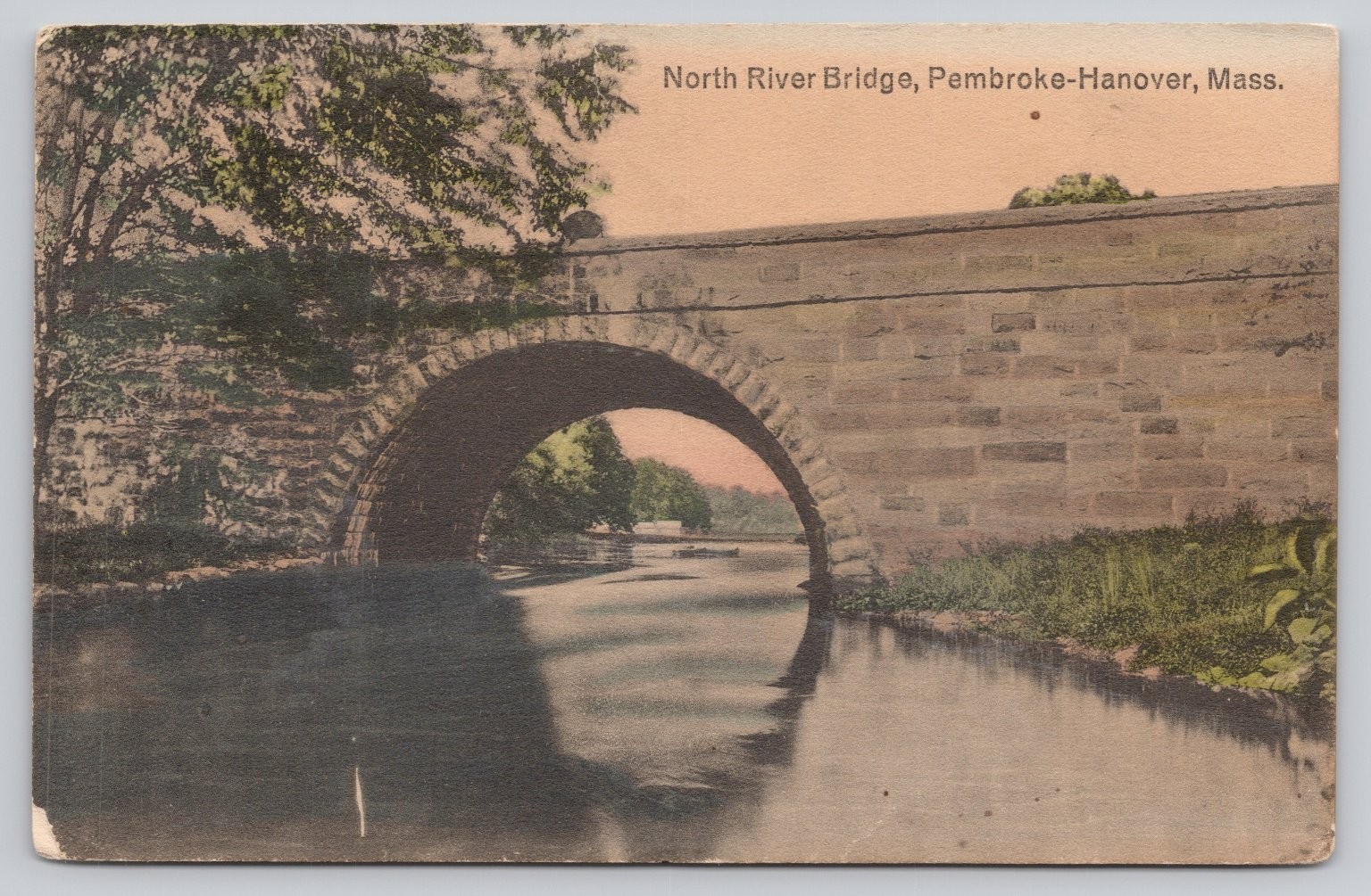 1914 North River Bridge Pembroke-Hanover Mass. Stone Arch Postcard 1914 North River Bridge Pembroke-Hanover Mass. Stone Arch Postcard