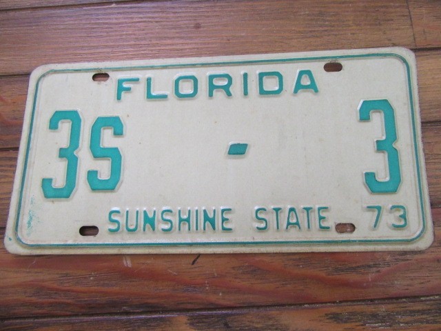 1973 Florida license plate, Hillsborough county, matching number 1973 Florida license plate, Hillsborough county, matching number