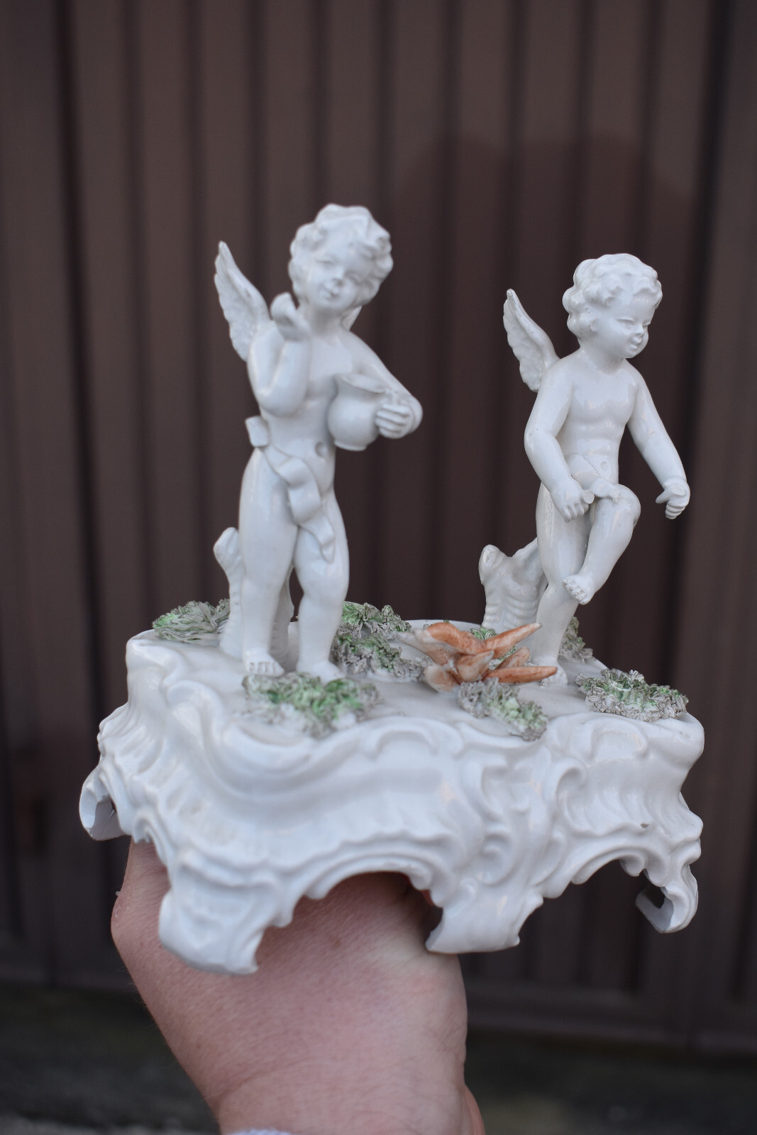 Vintage italian bassano porcelain cherub putti statue Vintage italian bassano porcelain cherub putti statue
