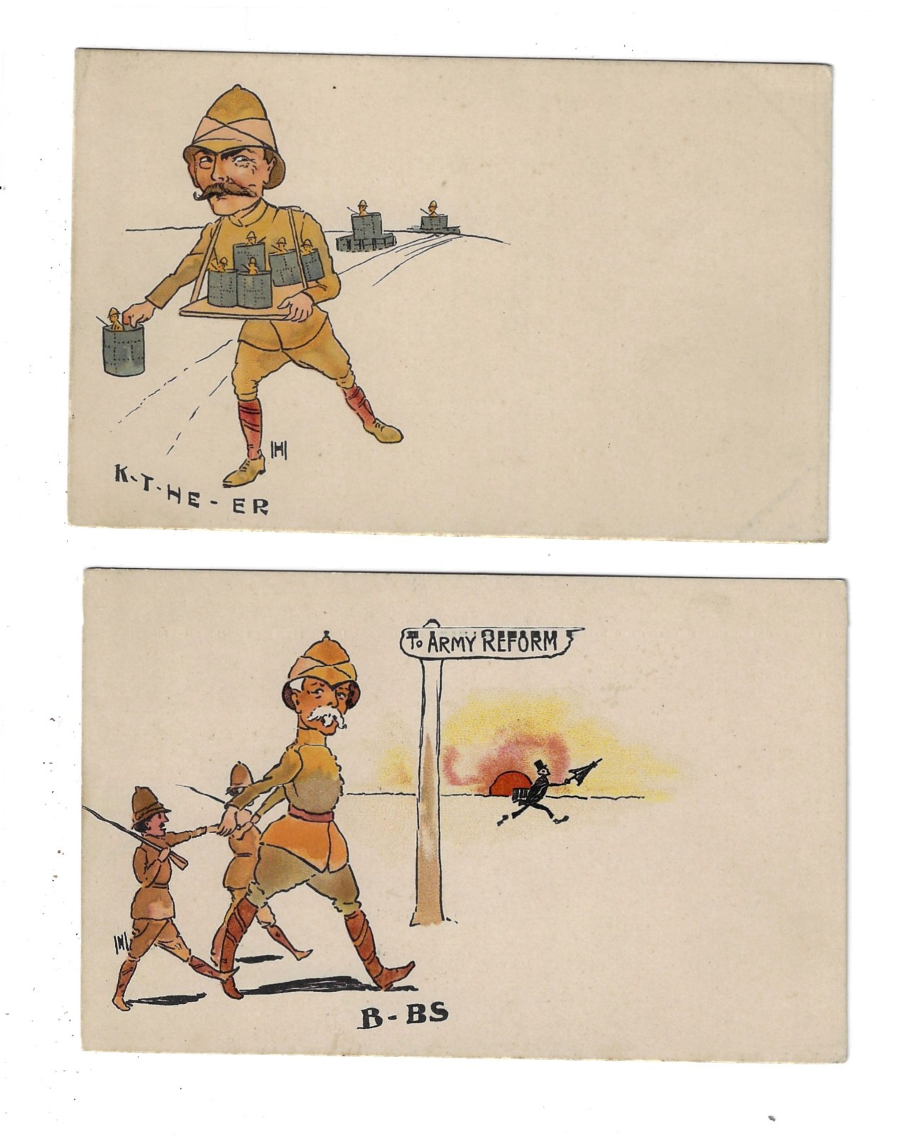 2 British Military Caricature Second Boer War Puzzle Postcards 5332 2 British Military Caricature Second Boer War Puzzle Postcards 5332