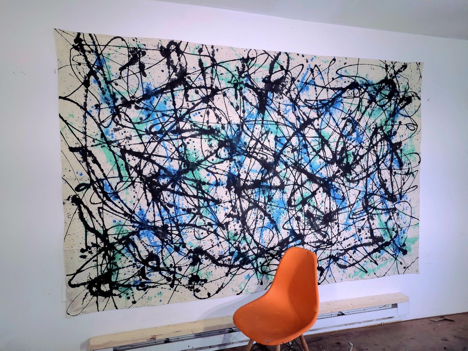 LARGE Abstract Painting Mid Century Modern Style Wall Art Decor Modern Fine Art LARGE Abstract Painting Mid Century Modern Style Wall Art Decor Modern Fine Art
