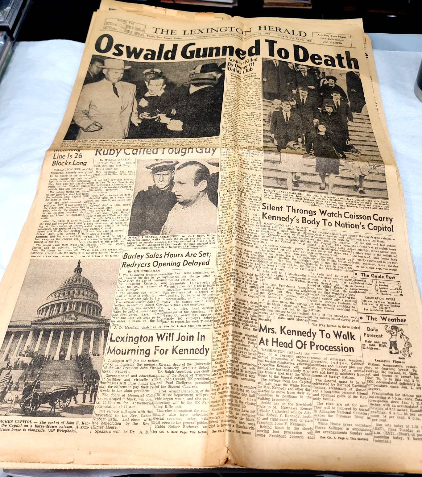 Vtg 1963 JFK Assassination Newspaper Lot 5: San Mateo Extra & Lexington Papers