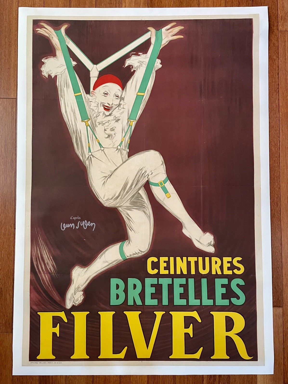 antique poster, litho poster/ylen jeans/vintage poster