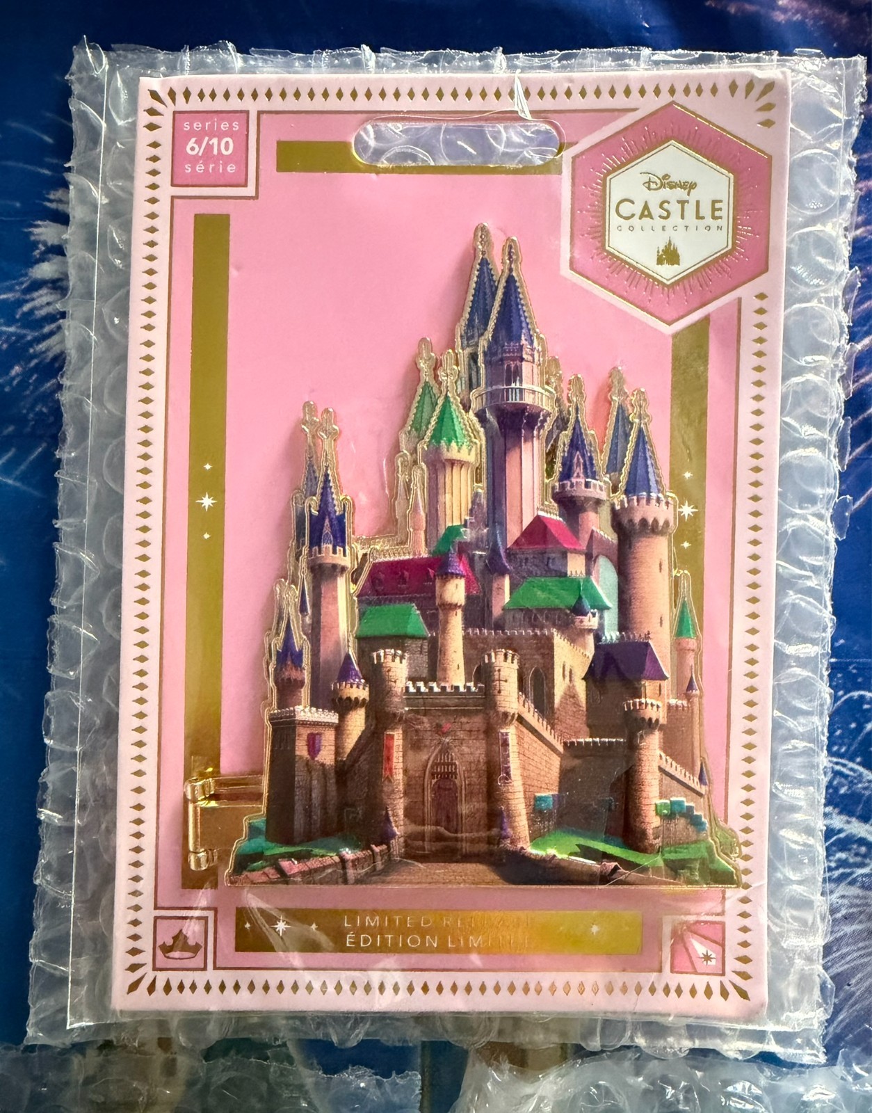 Disney Princess Castle Hinged Collage Pin~Aurora~Belle~Merida LR NEW U PICK