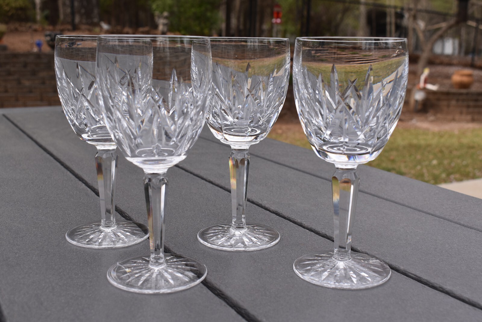 4 WATERFORD CRYSTAL IN THE GLENCAIRN SUITE / PATTERN WATER GOBLET STEMS