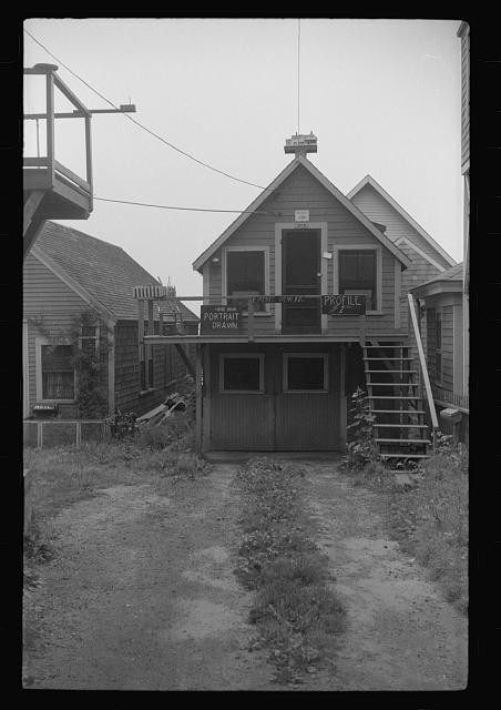 Provincetown Massachusetts 1940s Cape Cod House Portrait Profile Sign FSA