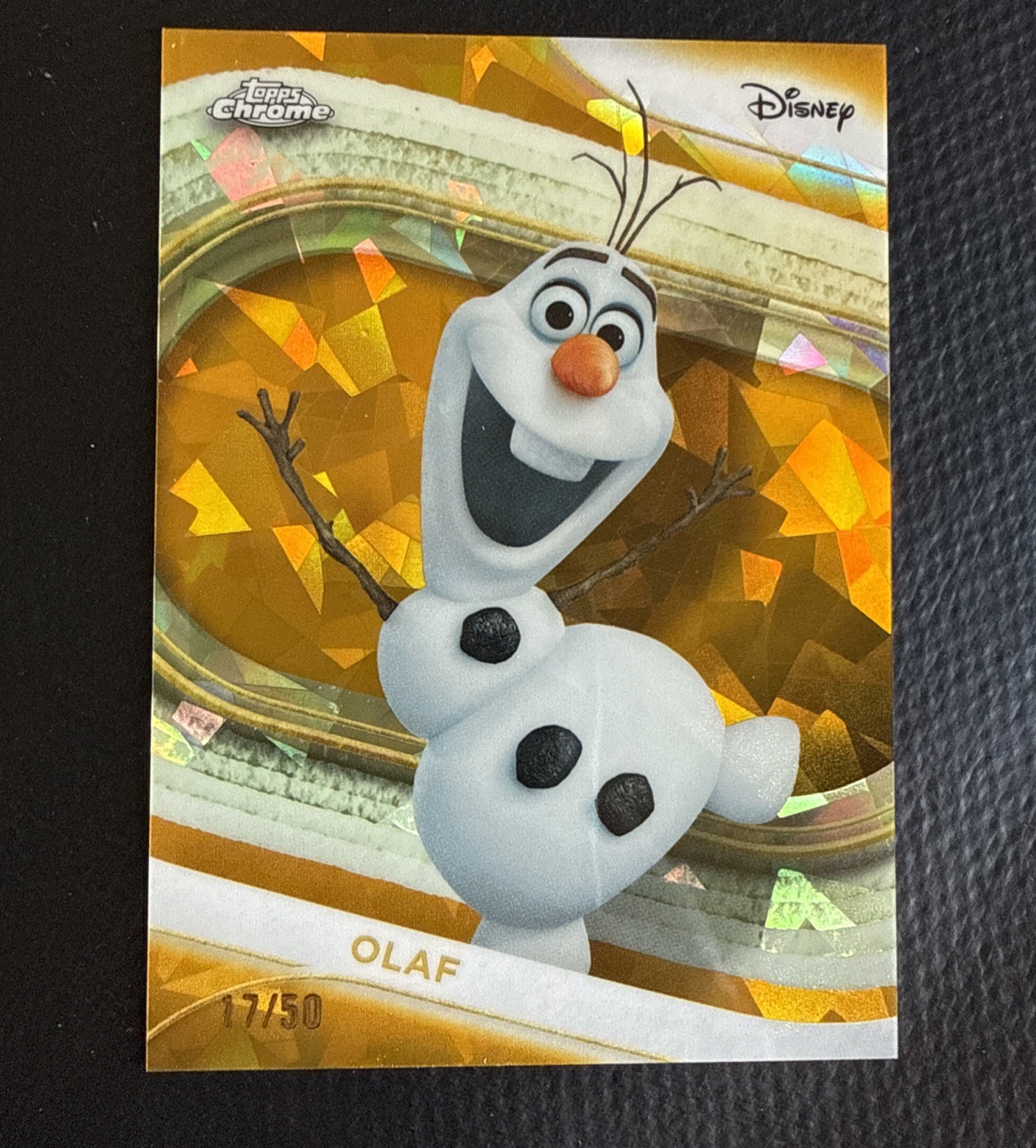 2025 Topps Chrome #113 Disney Frozen Olaf SAPPHIRE GOLD Refractors /50 2025 Topps Chrome #113 Disney Frozen Olaf SAPPHIRE GOLD Refractors /50