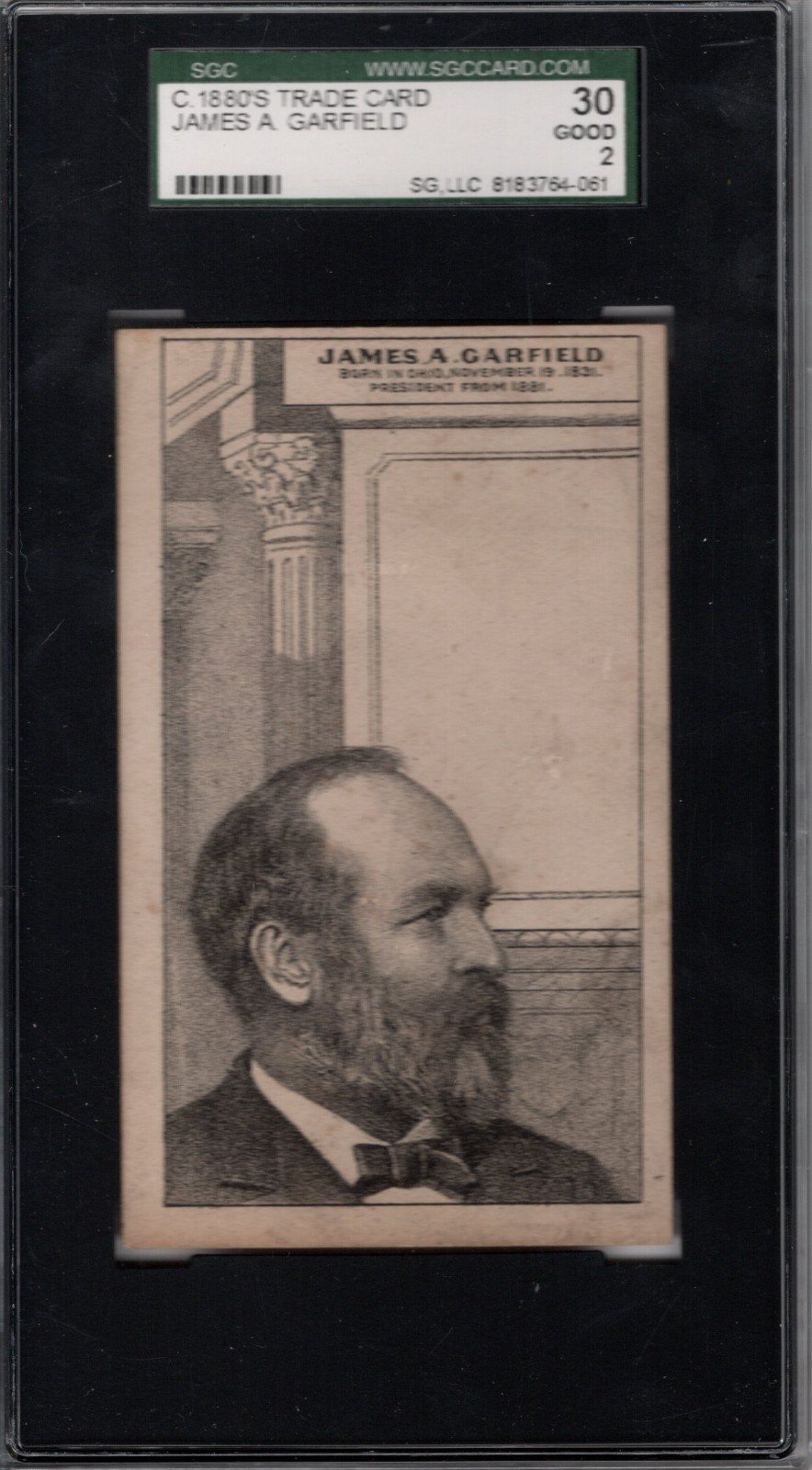1880\'s H602 Trade Card James A Garfield (20th US President) 1880\'s H602 Trade Card James A Garfield (20th US President)
