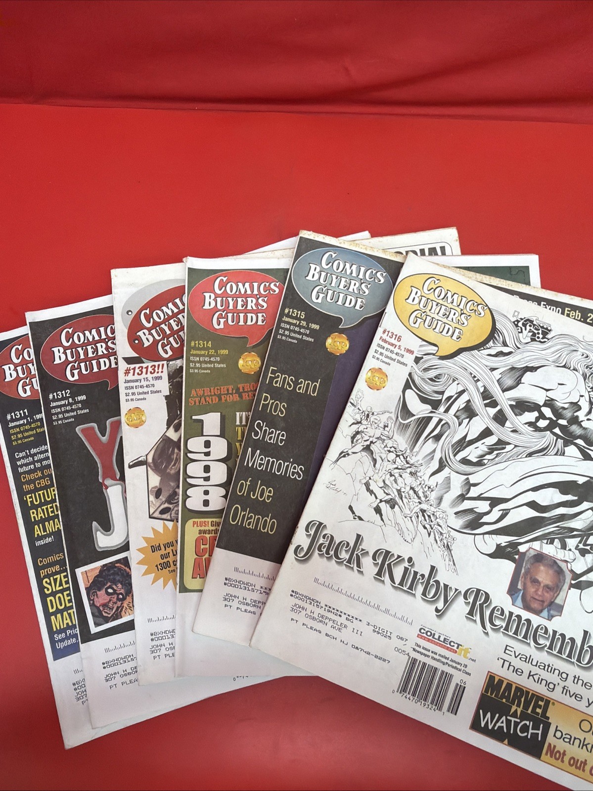 Comics Buyer’s Guide Lot of 6 Issues #1311-1316 Jan-Feb 1999 CBG. *89 Comics Buyer’s Guide Lot of 6 Issues #1311-1316 Jan-Feb 1999 CBG. *89