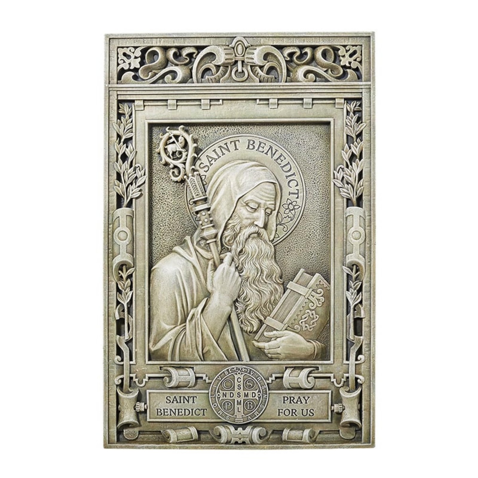 Avalon Gallery Saint Benedict Garden Wall Plaque, 15 Inch Avalon Gallery Saint Benedict Garden Wall Plaque, 15 Inch