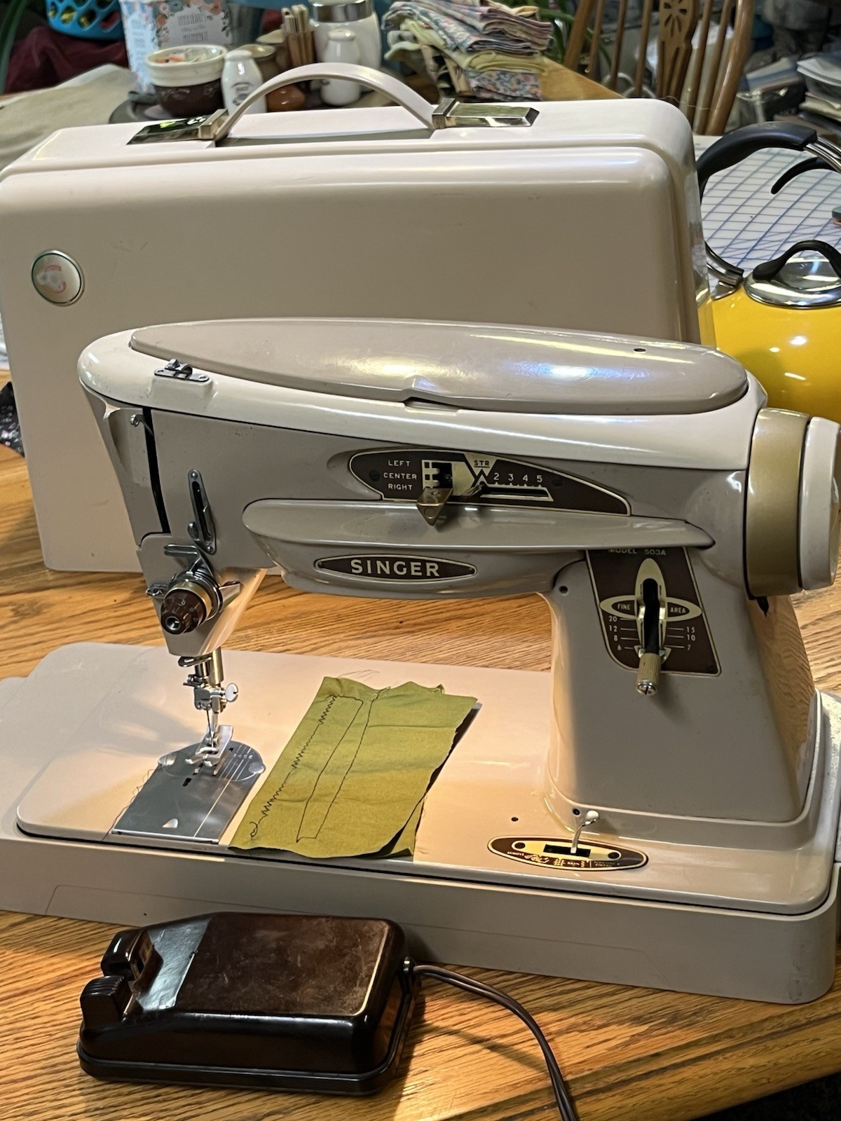 Singer  503A Slant Needle ROCKETEER Sewing Machine with Case And User Manual