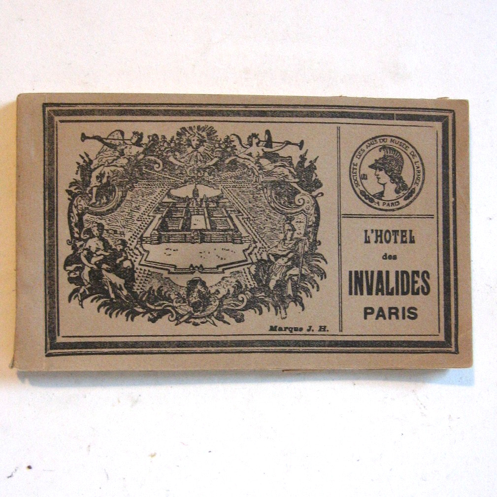 Antique L'Hotel Des Invalides Museum Post Card Book Paris France 20 Post Cards