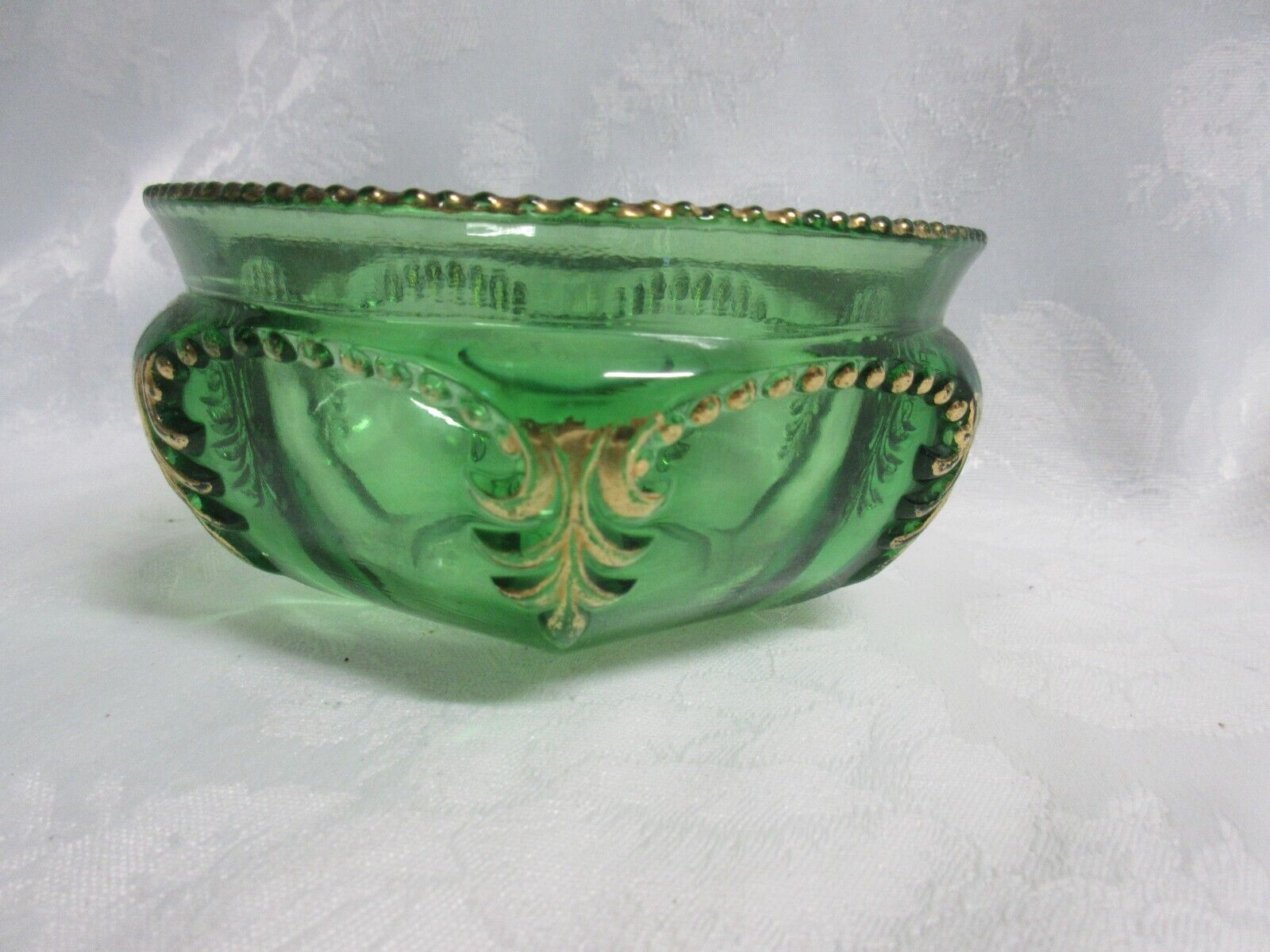 EAPG Fostoria  PRISCILLA c. 1898 Emerald Green Glass BERRY BOWL, MINT