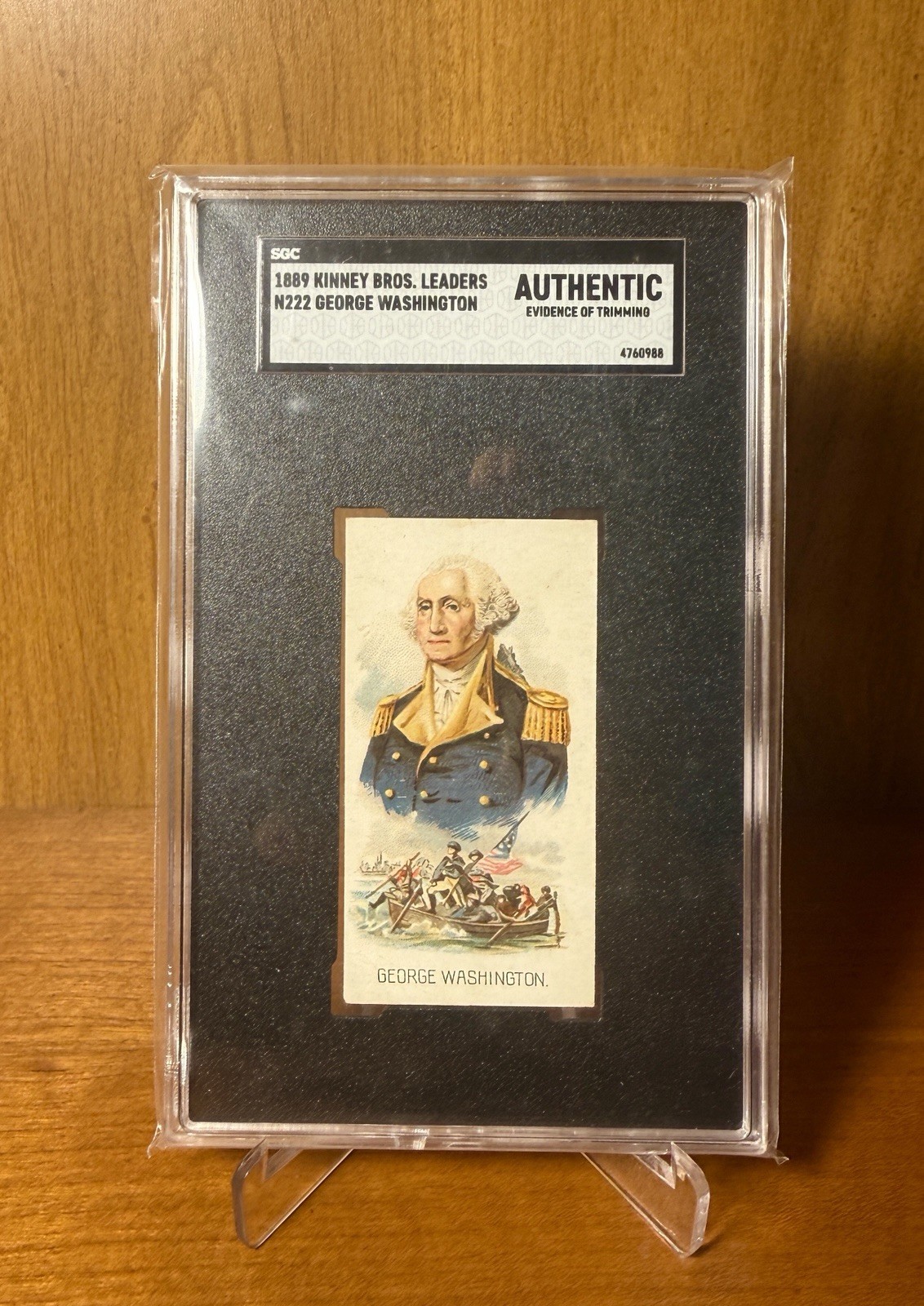 1889 N222 Kinney Bros Leaders George Washington Tobacco SGC Authentic 