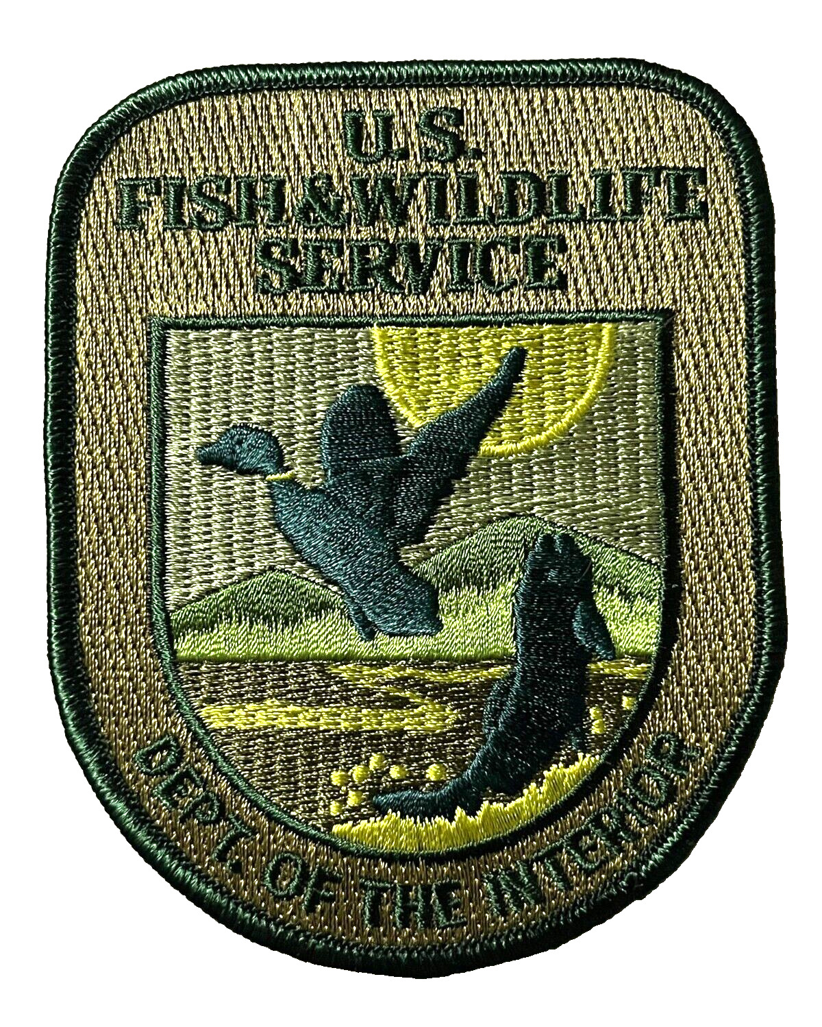US FISH & WILDLIFE SERVICE DEPT OF THE INTERIOR PATCH (SPC 8) GREEN SUBDUED