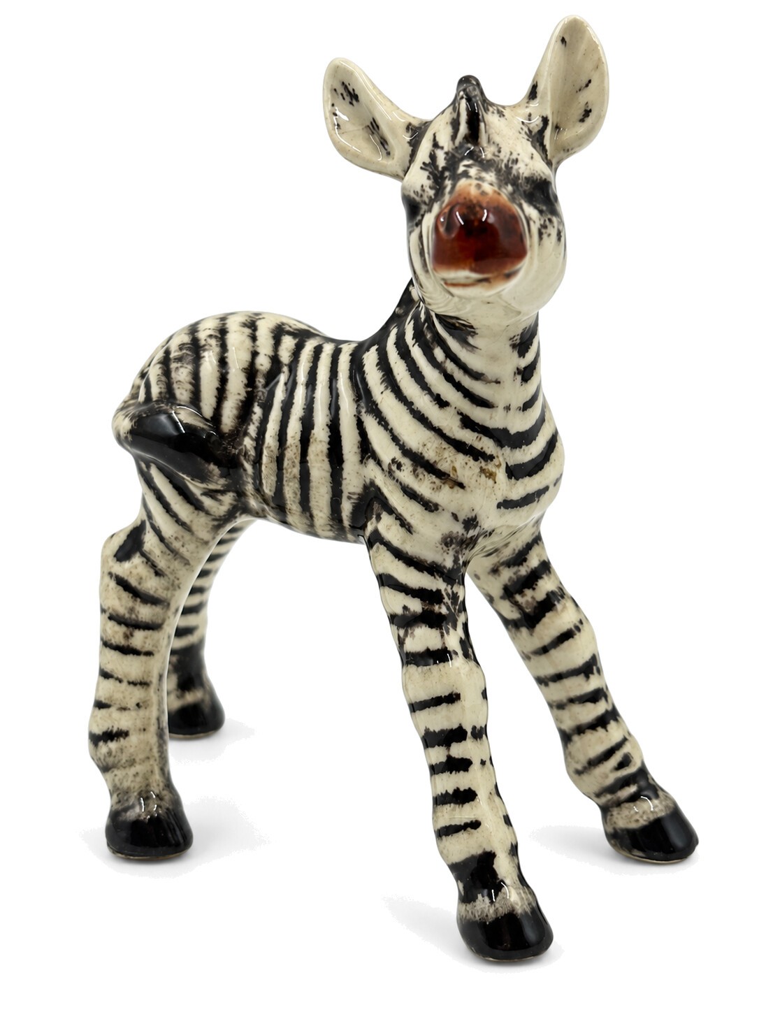 Vintage Goebel W. Germany Zebra Porcelain Figurine Black White