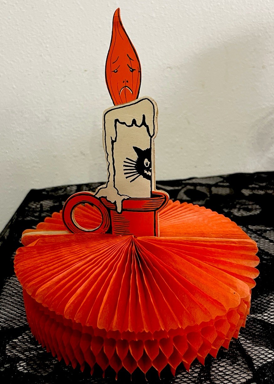 Vintage Beistle Flaming Fortunes Halloween Game Honeycomb Centerpiece-12 Fortune