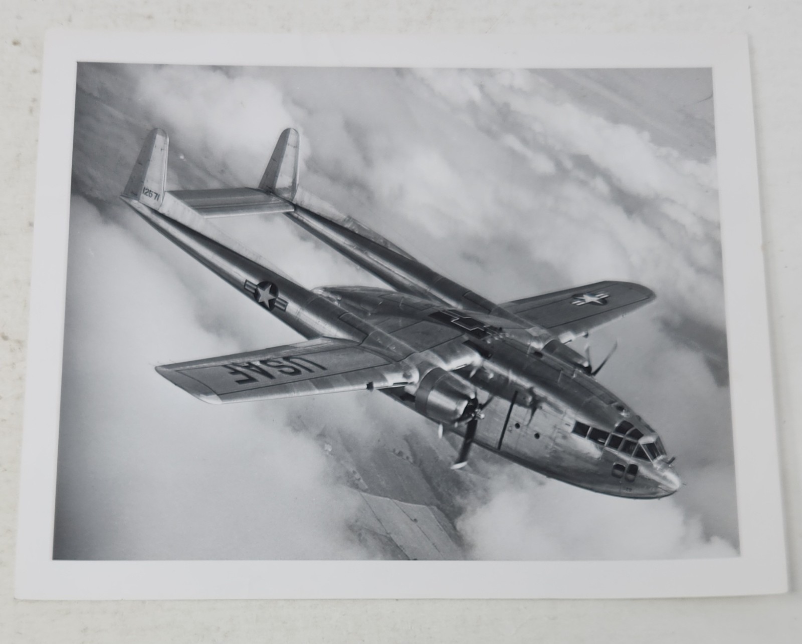 Vintage 1951 Fairchild C-119 Flying Boxcar 8x10 Photo Hagerstown MD Plant Back