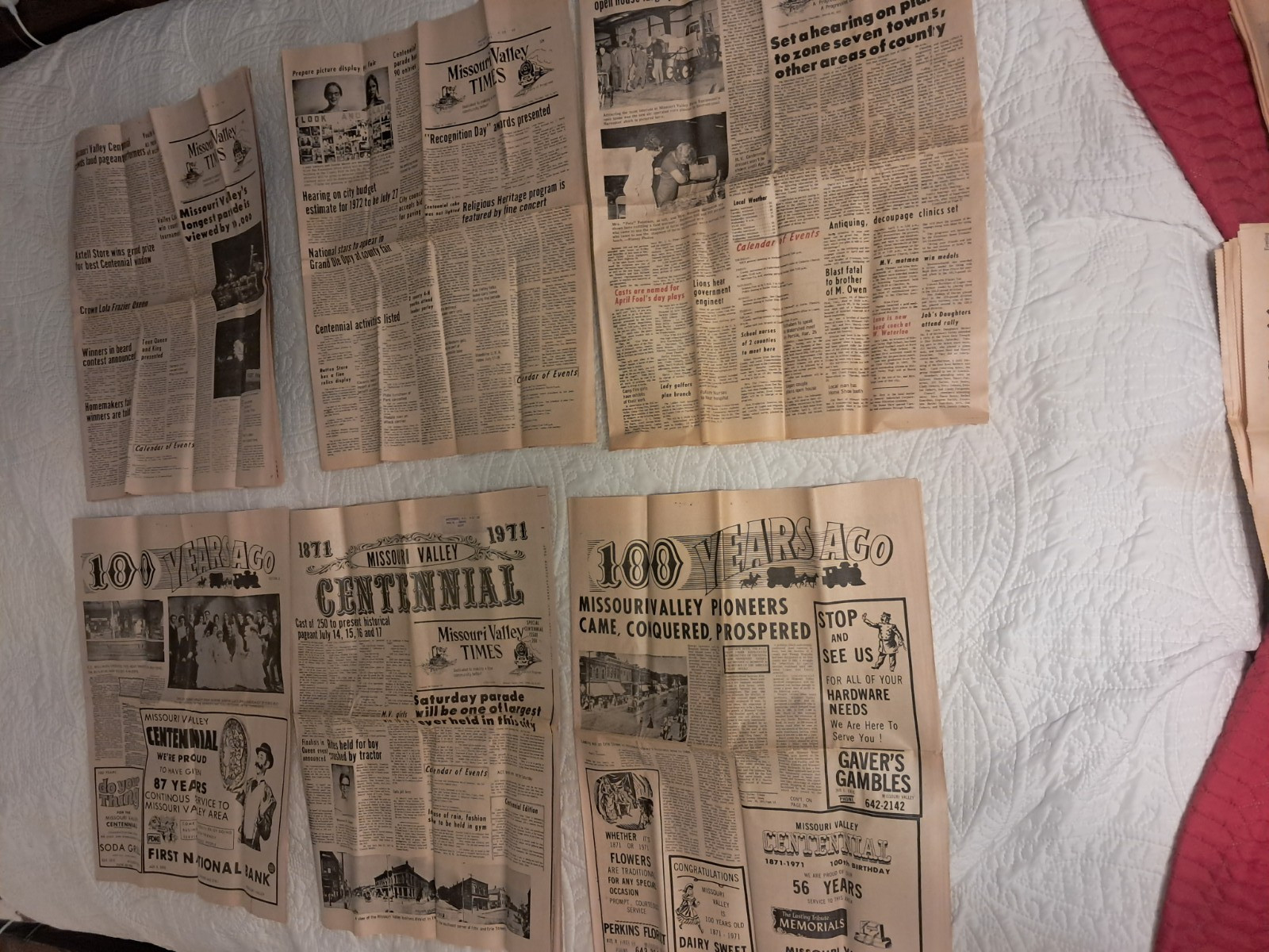 Vintage Missouri Valley Times Newspapers (6) Celebrating The Centennial (s) Vintage Missouri Valley Times Newspapers (6) Celebrating The Centennial (s)