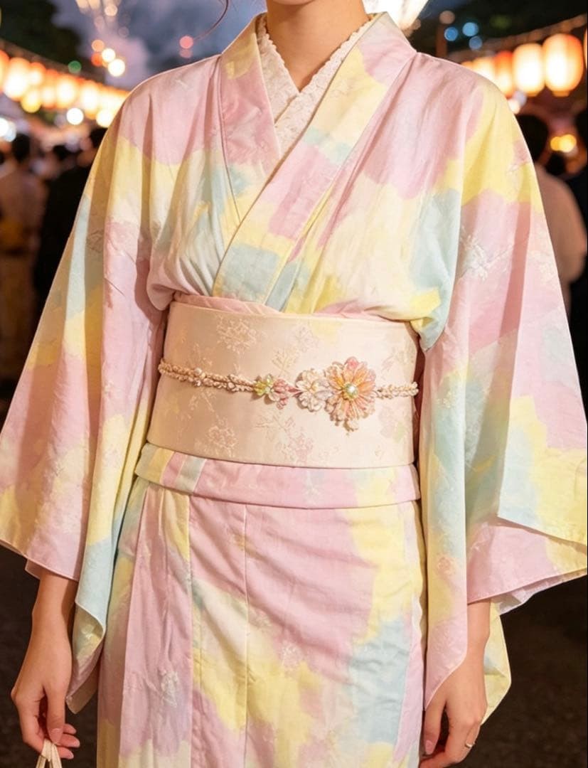 Pastel floral print Yukata