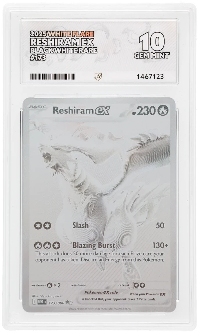 ACE 10 Reshiram ex 173/086 BWR White Flare Pokemon Card